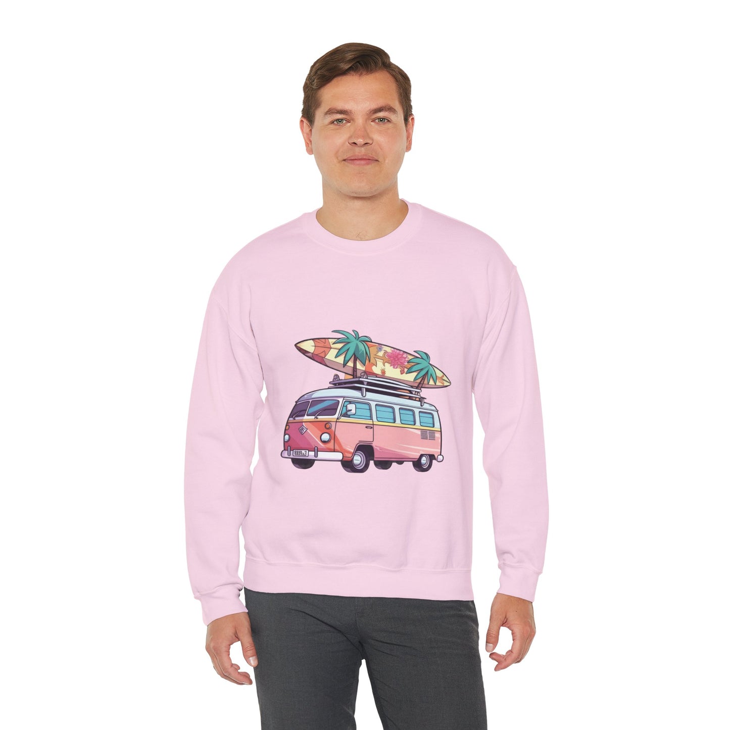Retro Surf Van - Unisex Heavy Blend™ Crewneck Sweatshirt
