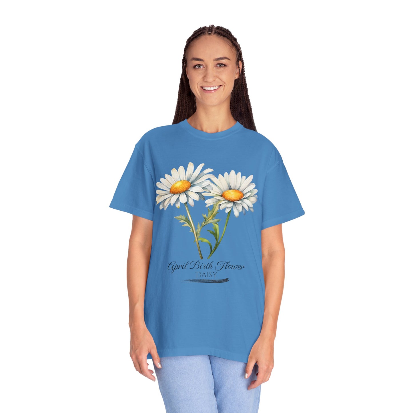 April Birth Flower "Daisy" - Unisex Garment-Dyed T-shirt