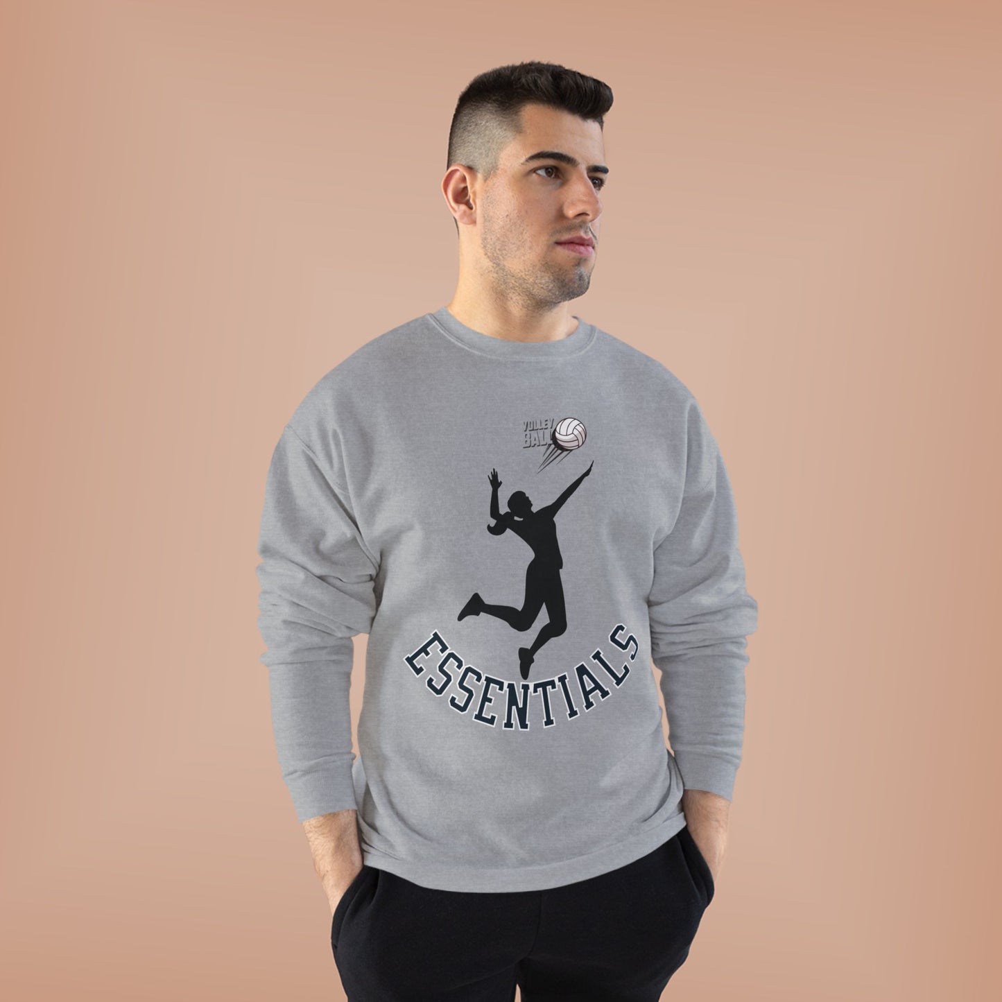 Stylish Eco-Friendly Crewneck Sweatshirt with 'Essentials' Graphic | Ideal for Athletes, Casual Wear, Sports Events and Holiday Gifts