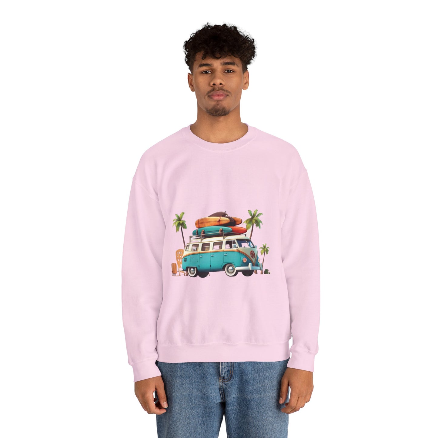 Retro Surf Van - Unisex Heavy Blend™ Crewneck Sweatshirt