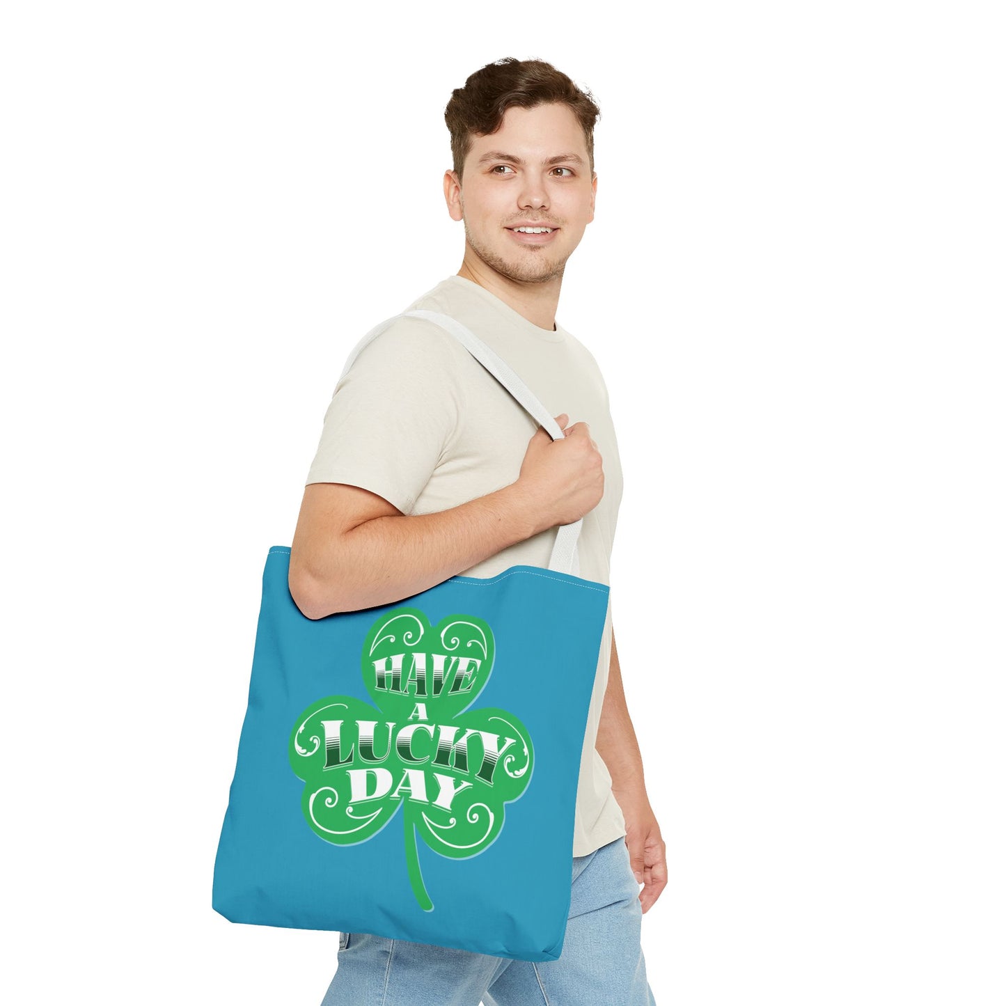 Lucky Day Tote Bag - St. Patrick's Day Gift, Shamrock Design, Eco-Friendly Bag, Fun Everyday Tote, Perfect for Luck!