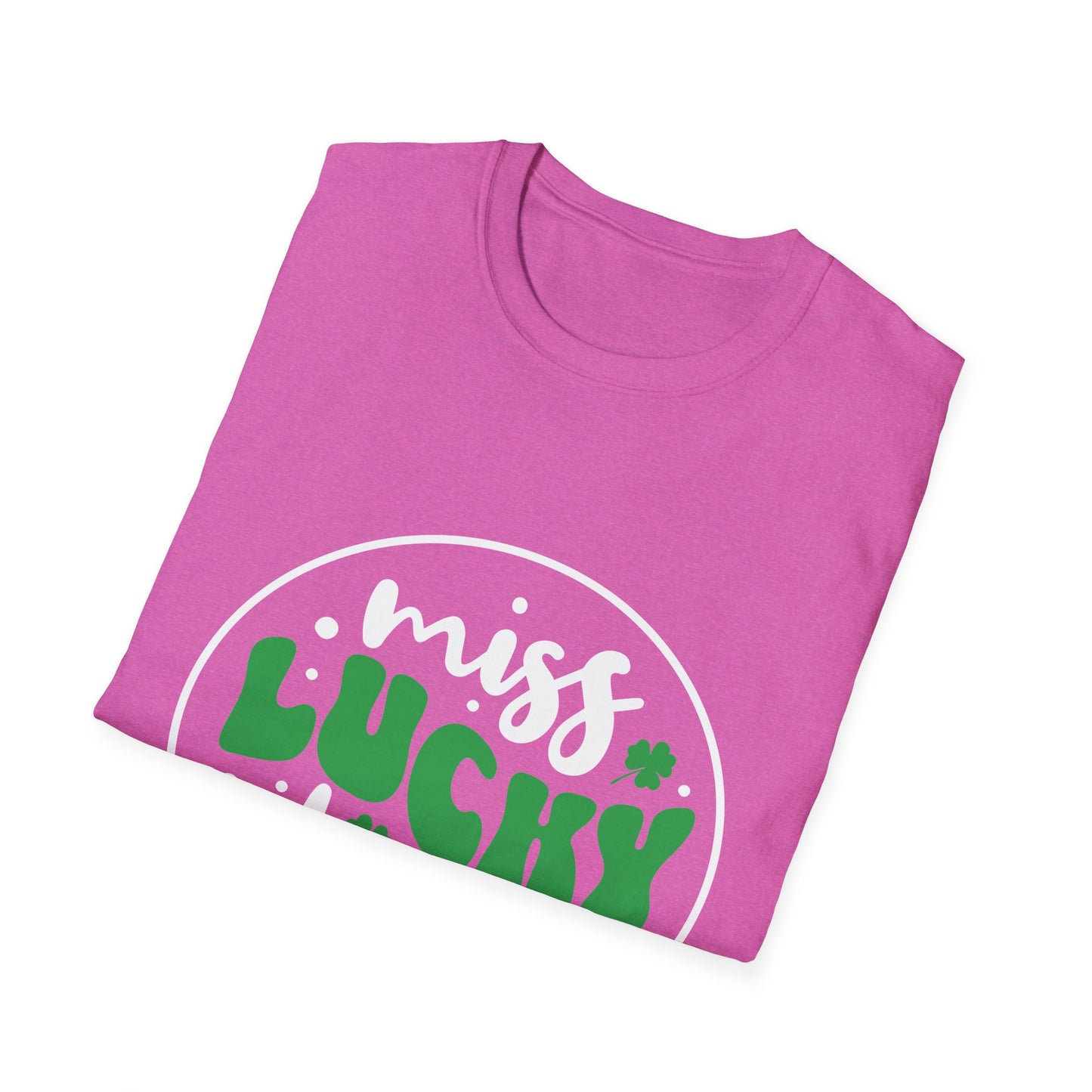 Miss Lucky Charm Unisex Softstyle T-Shirt - Perfect for St. Patrick's Day Celebrations
