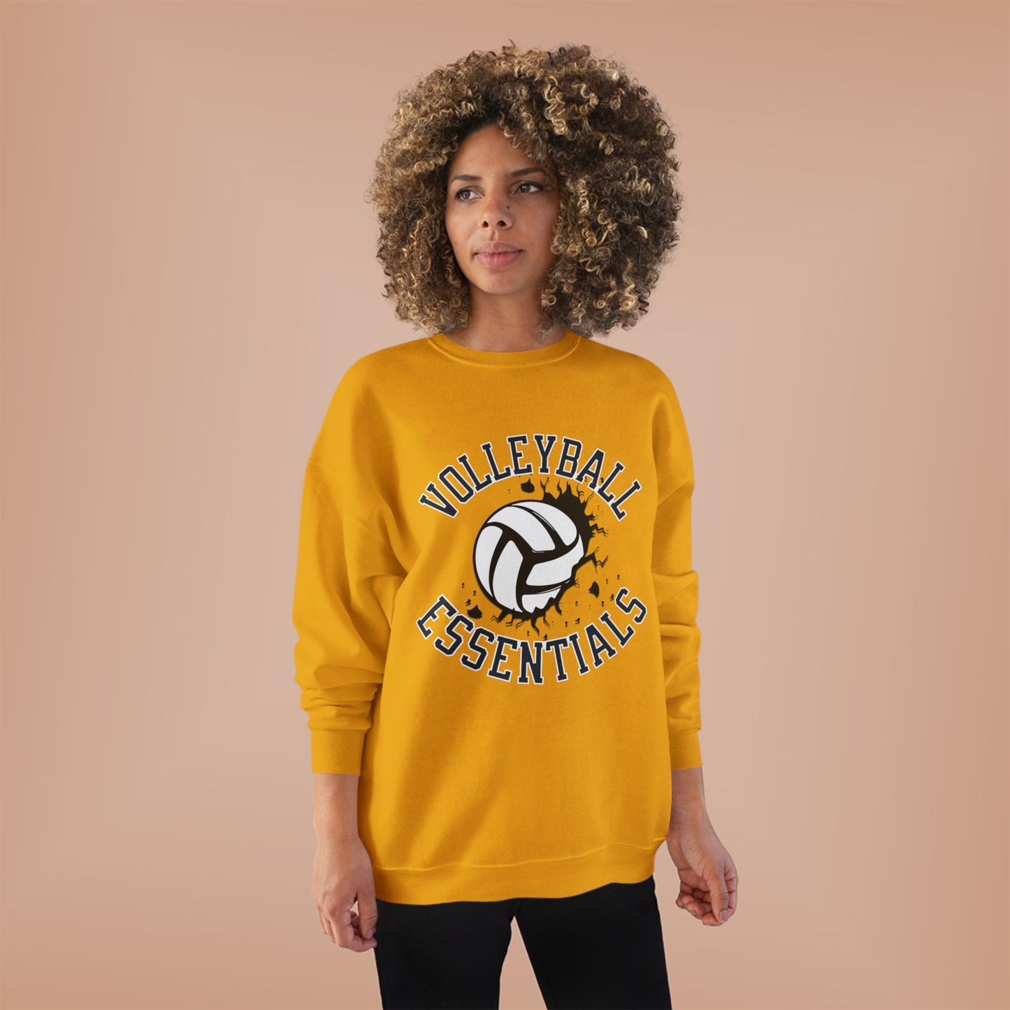Volleyball Essentials Eco-Friendly Sweatshirt, Casual Sportswear, Gift for Volleyball Players, Team Apparel, Workout Clothing