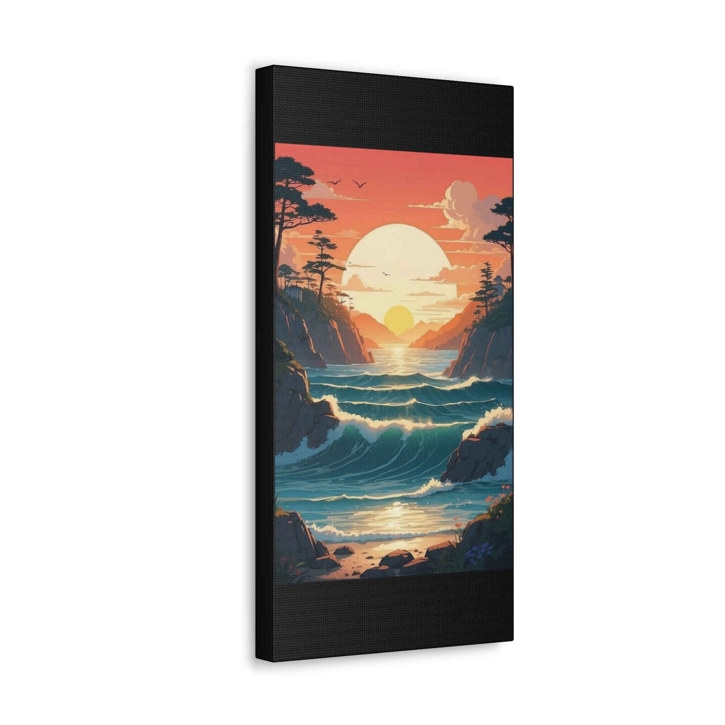 Beautiful sunset over the water channel - Canvas Gallery Wraps