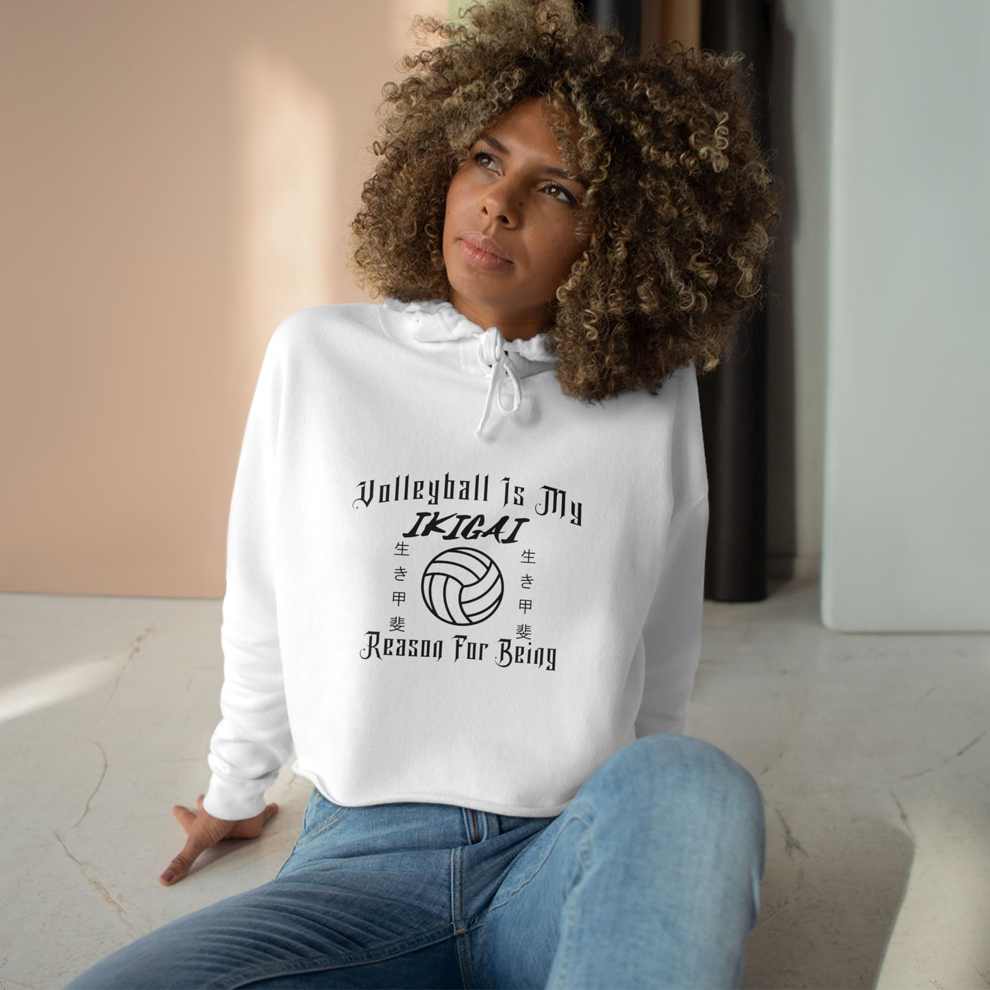 Volleyball Is My IKIGAI: Crop Hoodie