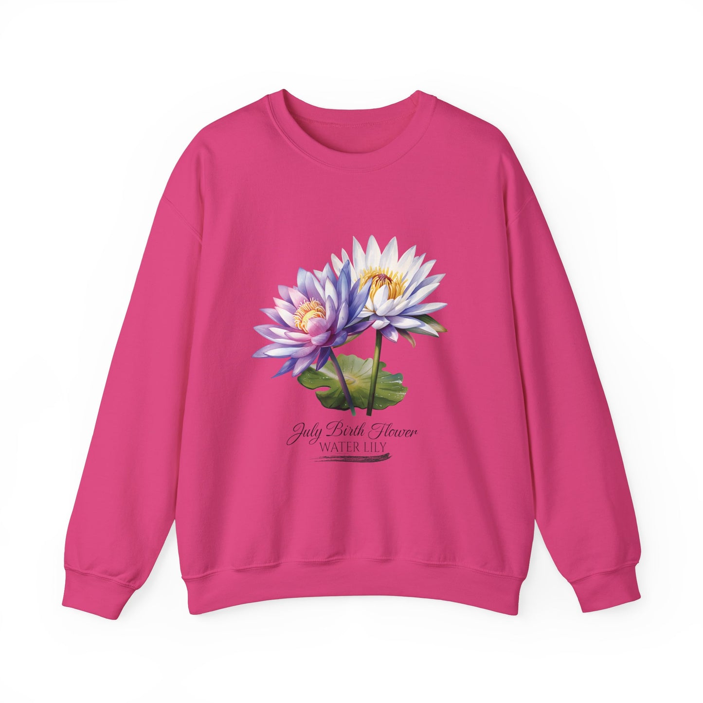 July Birth Flower (Water Lily) - Unisex Heavy Blend™ Crewneck Sweatshirt