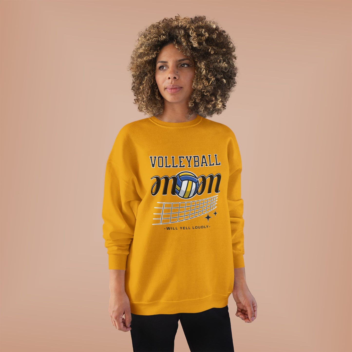 Volleyball Mom Eco-Friendly Crewneck Sweatshirt, Mother's Day Gift, Sports Apparel, Gamer Sweatshirt, Family Celebration Wear