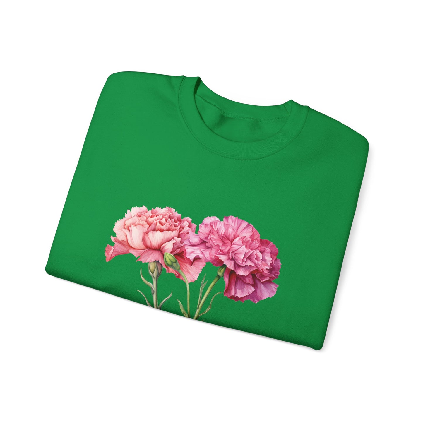 January Birth Flower (Carnation) - Unisex Heavy Blend™ Crewneck Sweatshirt