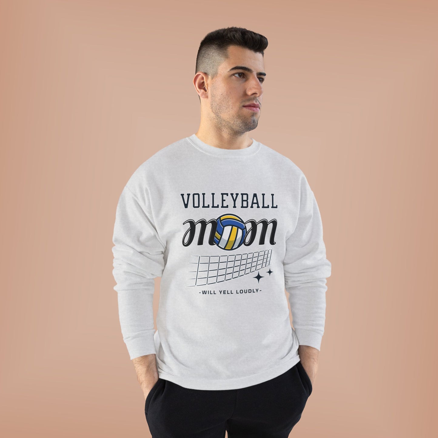 Volleyball Mom Eco-Friendly Crewneck Sweatshirt, Mother's Day Gift, Sports Apparel, Gamer Sweatshirt, Family Celebration Wear