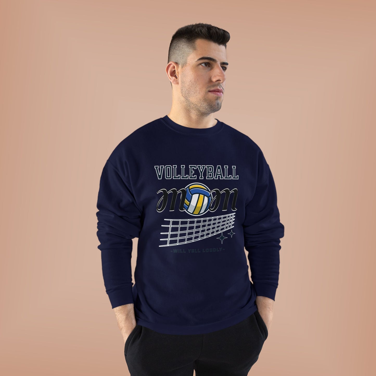 Volleyball Mom Eco-Friendly Crewneck Sweatshirt, Mother's Day Gift, Sports Apparel, Gamer Sweatshirt, Family Celebration Wear