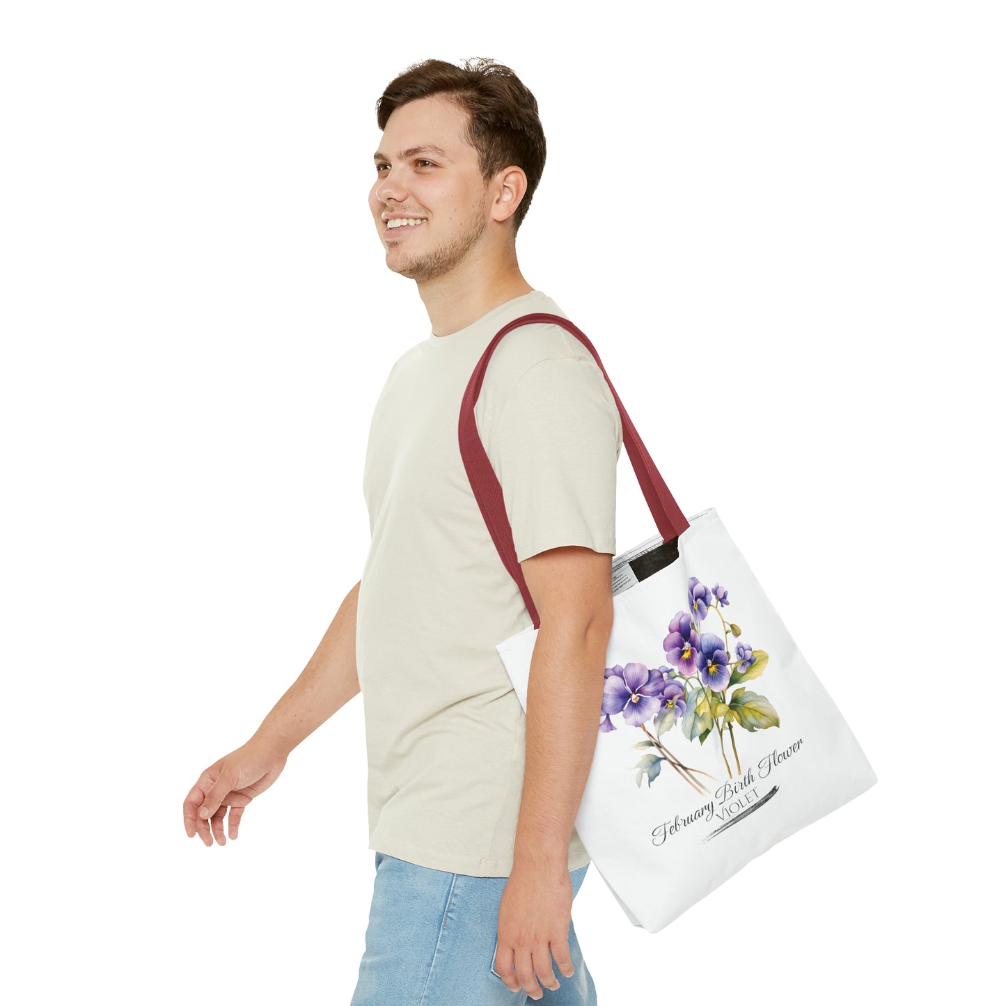 February Birth Flower: Violet - Tote Bag (AOP)
