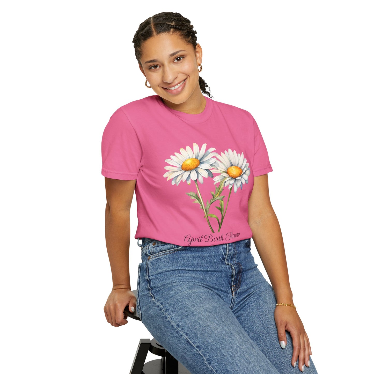 April Birth Flower "Daisy" - Unisex Garment-Dyed T-shirt