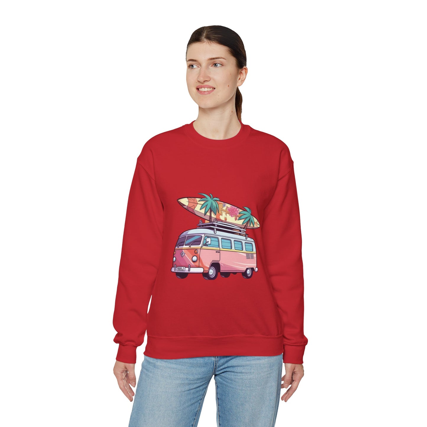 Retro Surf Van - Unisex Heavy Blend™ Crewneck Sweatshirt