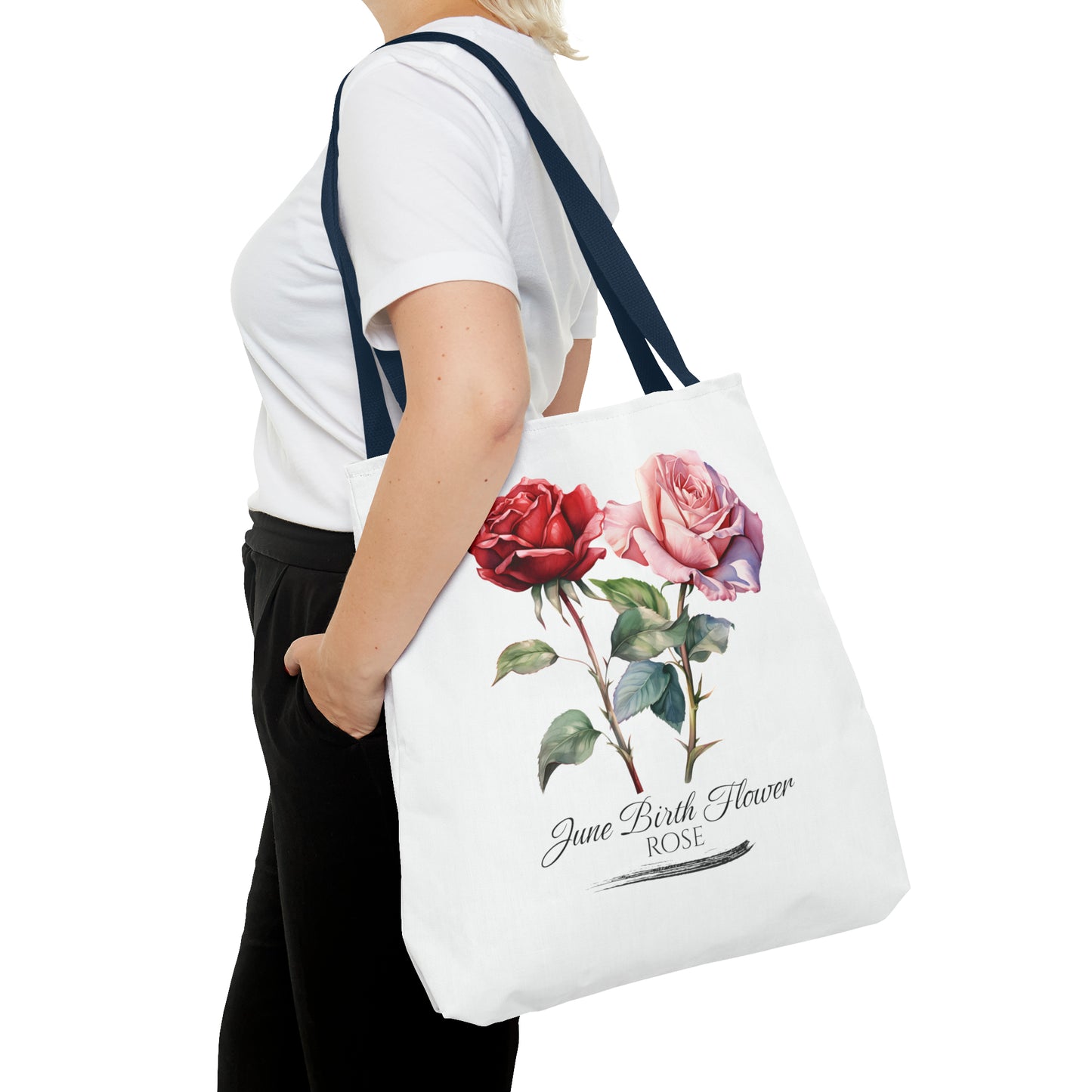 June Birth Flower: Rose - Tote Bag (AOP)