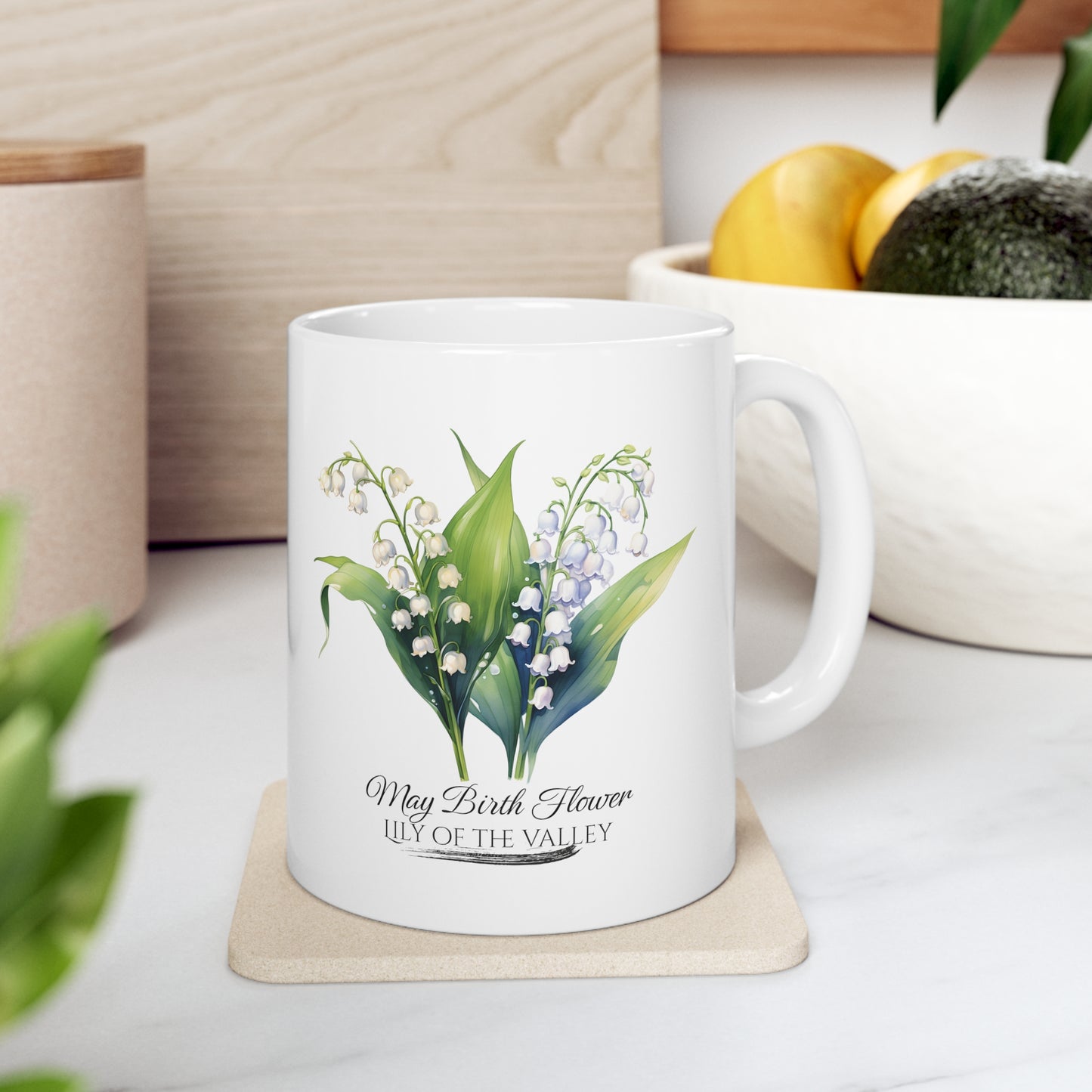 May Birth Flower (Lily of the Valley): Ceramic Mug 11oz