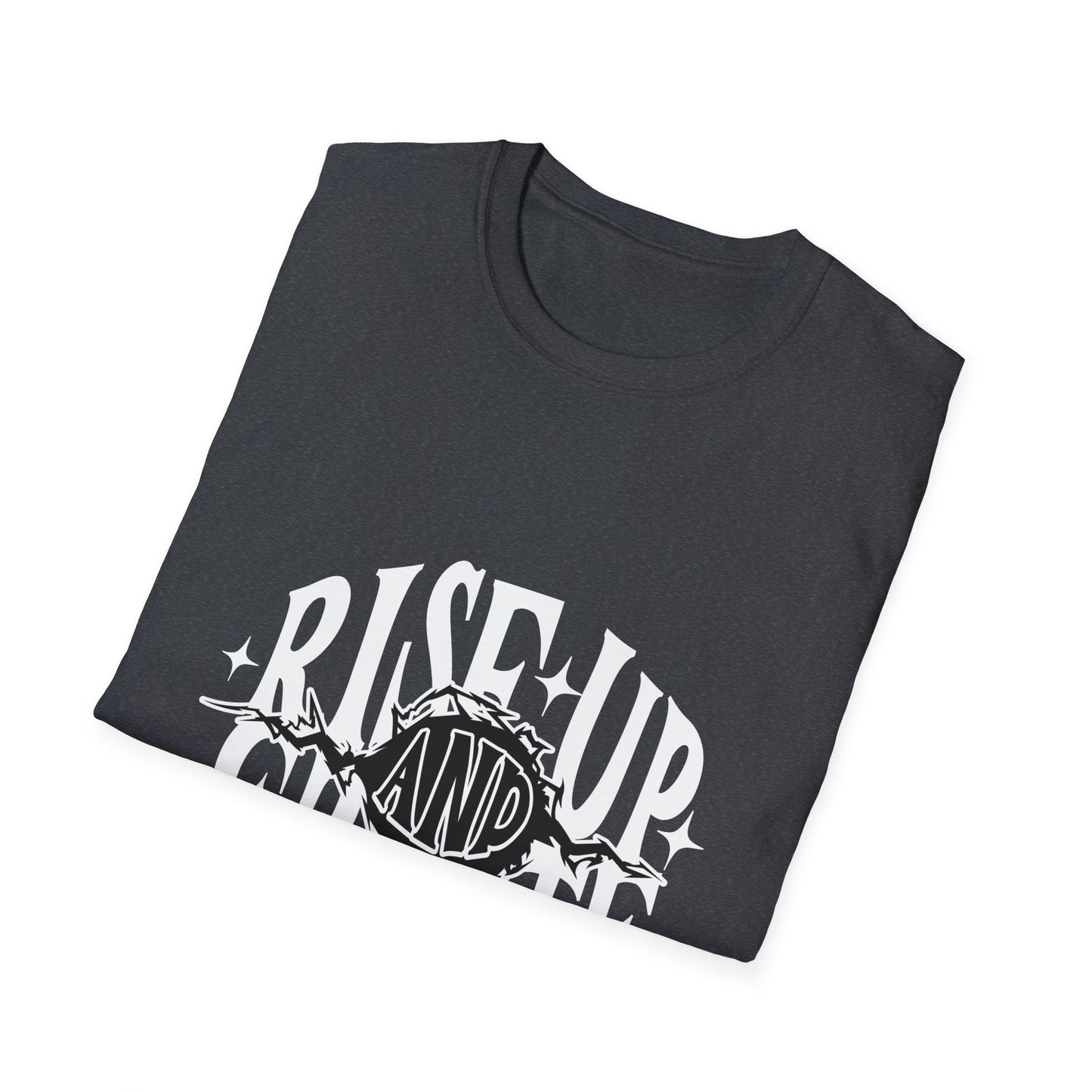 Rise Up And Create Unisex Softstyle T-Shirt, Motivational Tee, Inspirational Shirt, Artist Gift, Graphic Tee, Creative Apparel