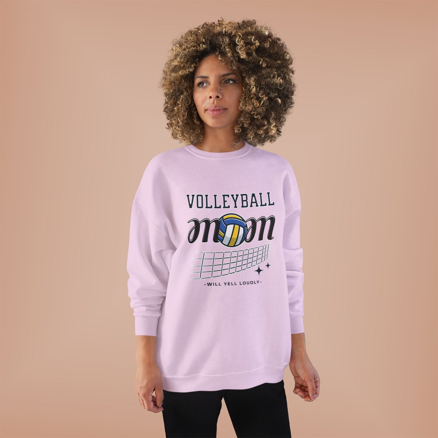 Volleyball Mom Eco-Friendly Crewneck Sweatshirt, Mother's Day Gift, Sports Apparel, Gamer Sweatshirt, Family Celebration Wear