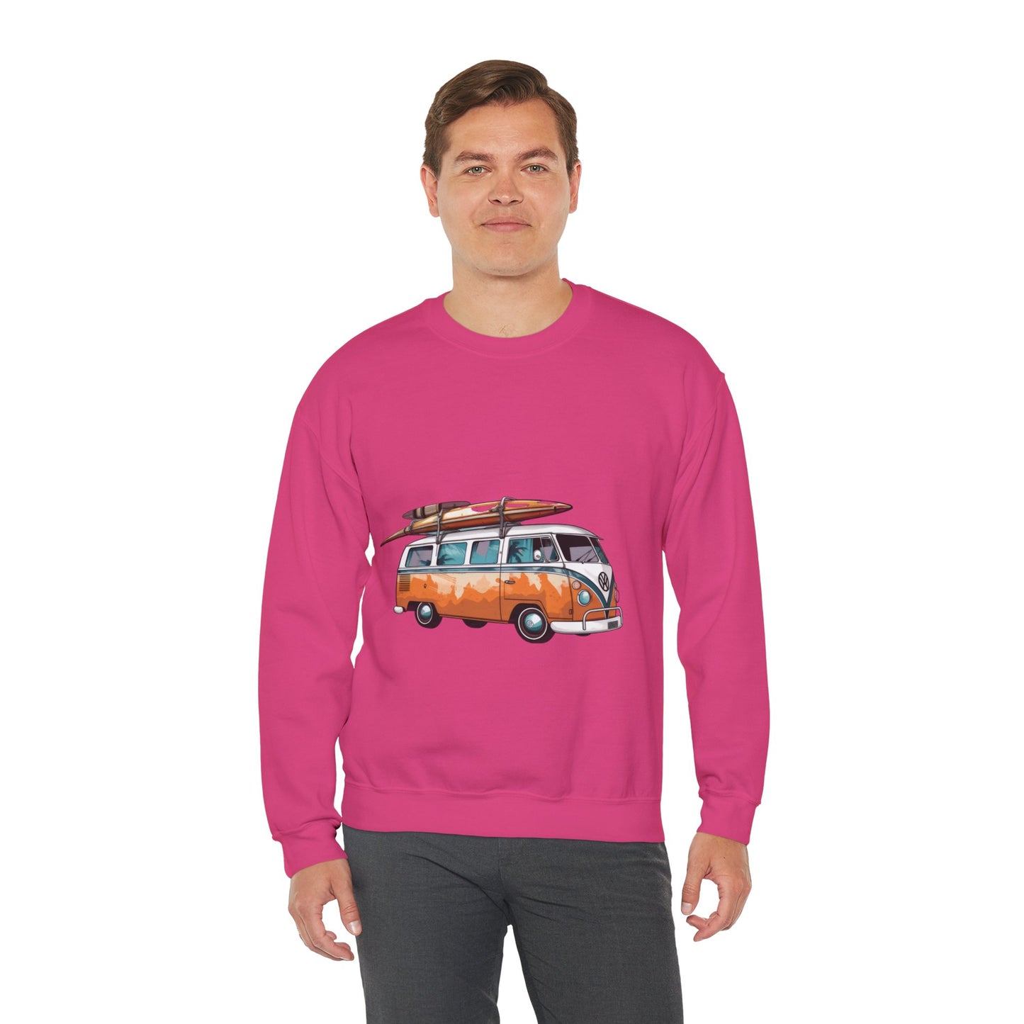 Retro Surf Van - Unisex Heavy Blend™ Crewneck Sweatshirt