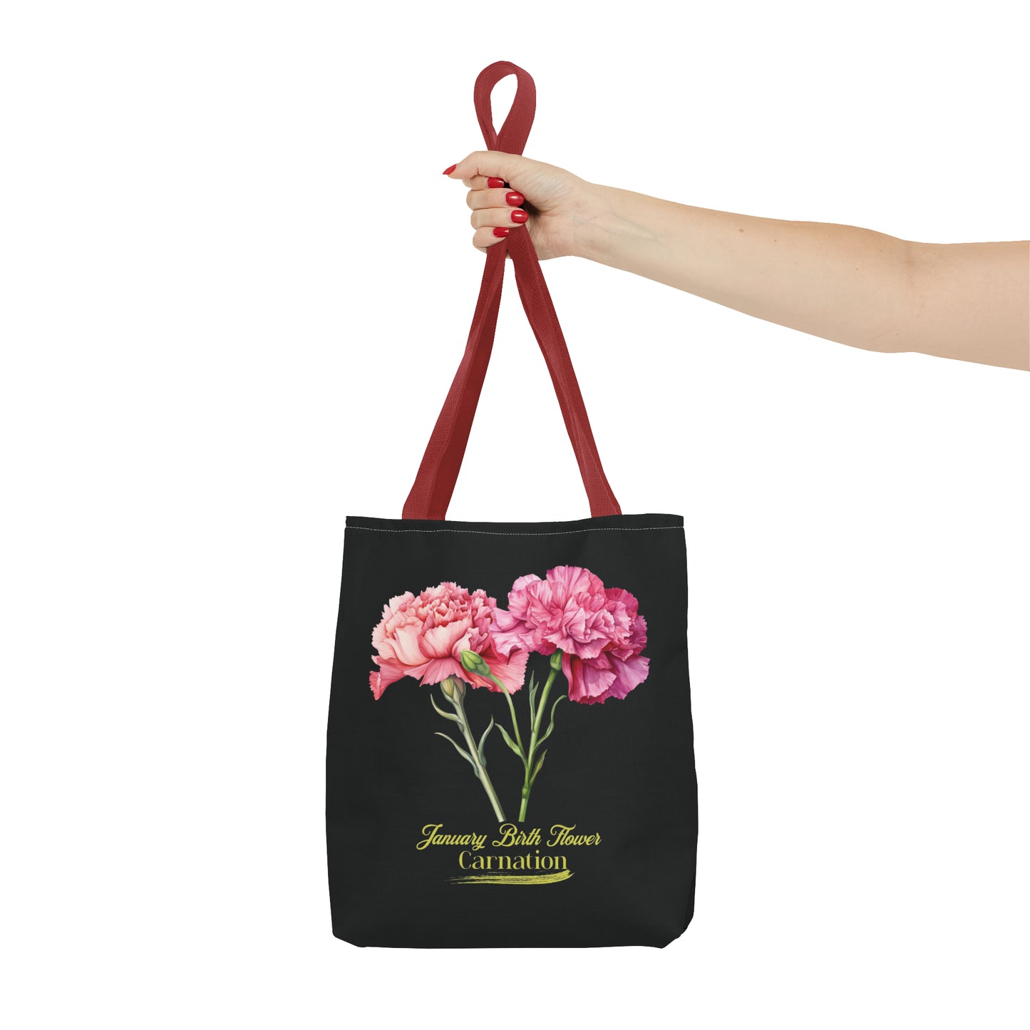 January Birth Flower: Carnation - Tote Bag (AOP)
