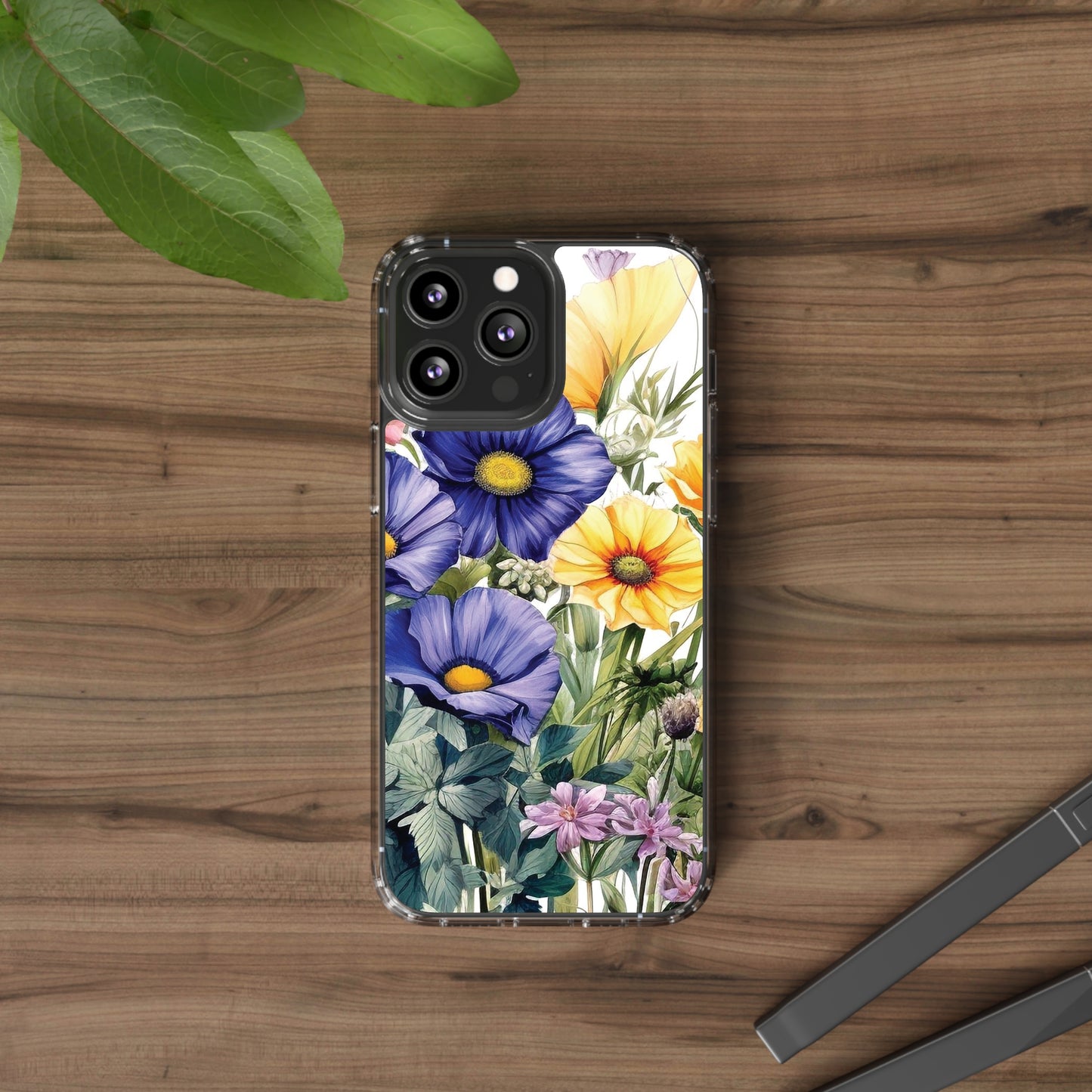 Clear Phone Cases: Watercolor Wild Flowers