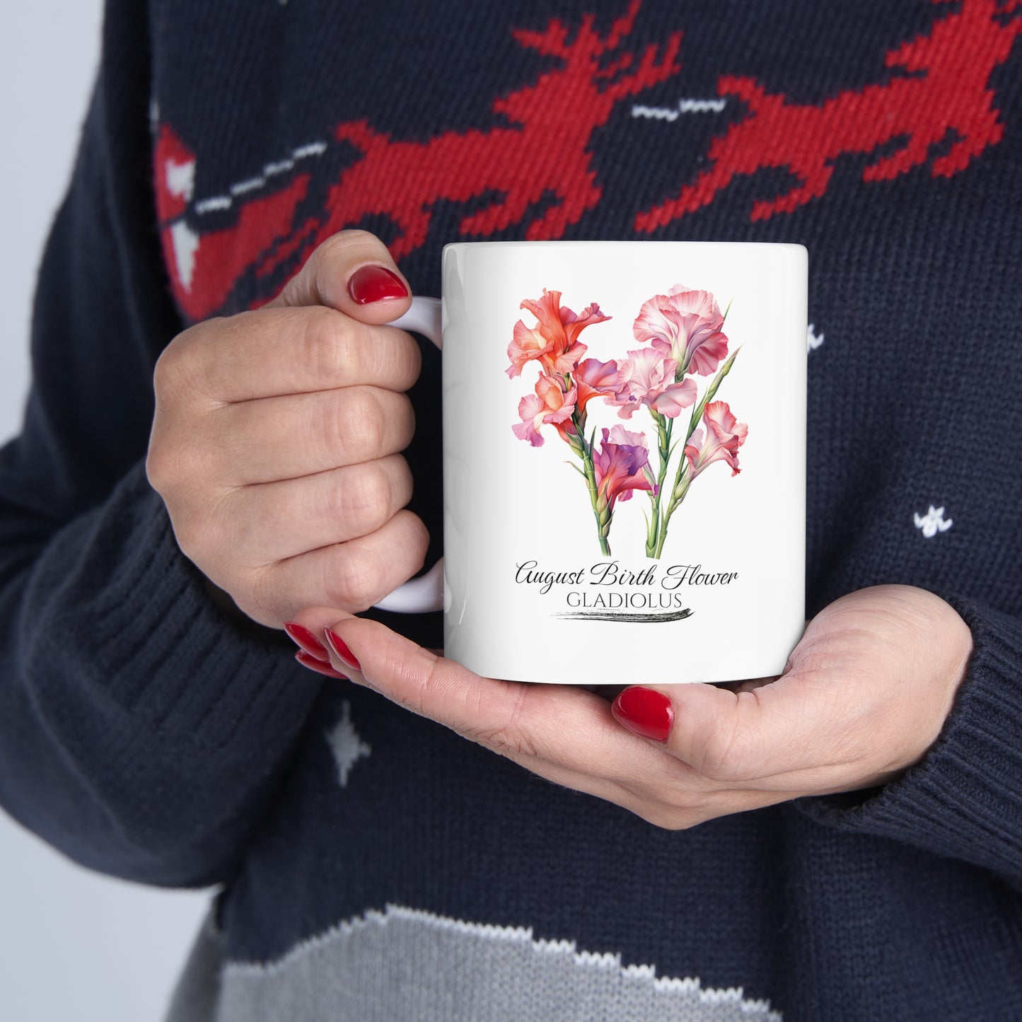 August Birth Flower (Gladiolus): Ceramic Mug 11oz
