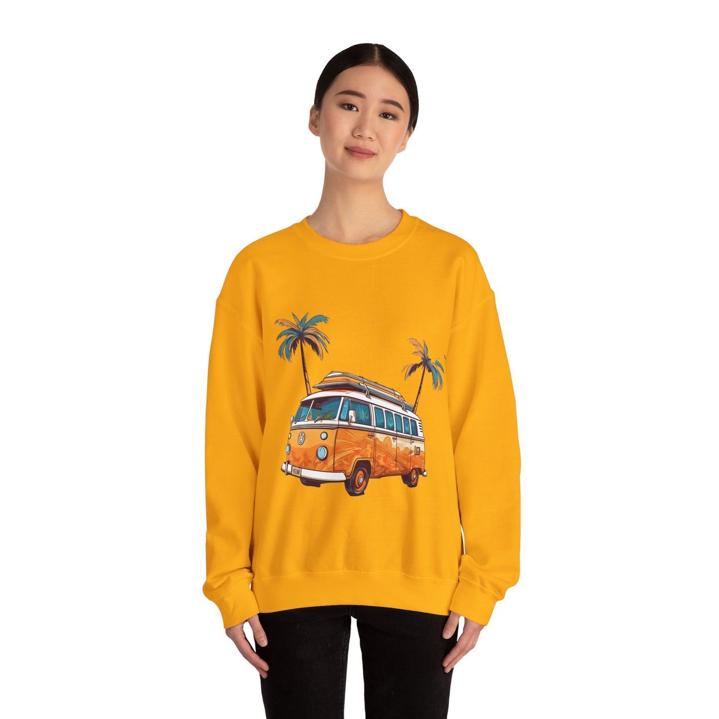 Retro Surf Van - Unisex Heavy Blend™ Crewneck Sweatshirt