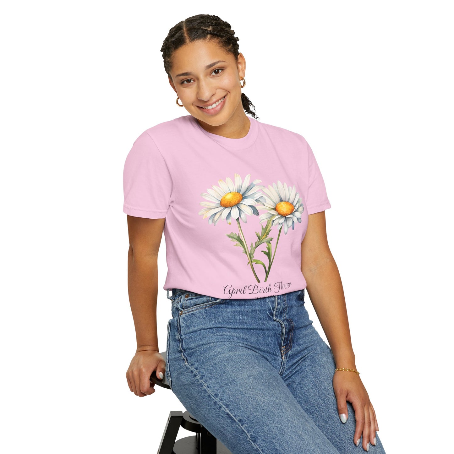 April Birth Flower "Daisy" - Unisex Garment-Dyed T-shirt