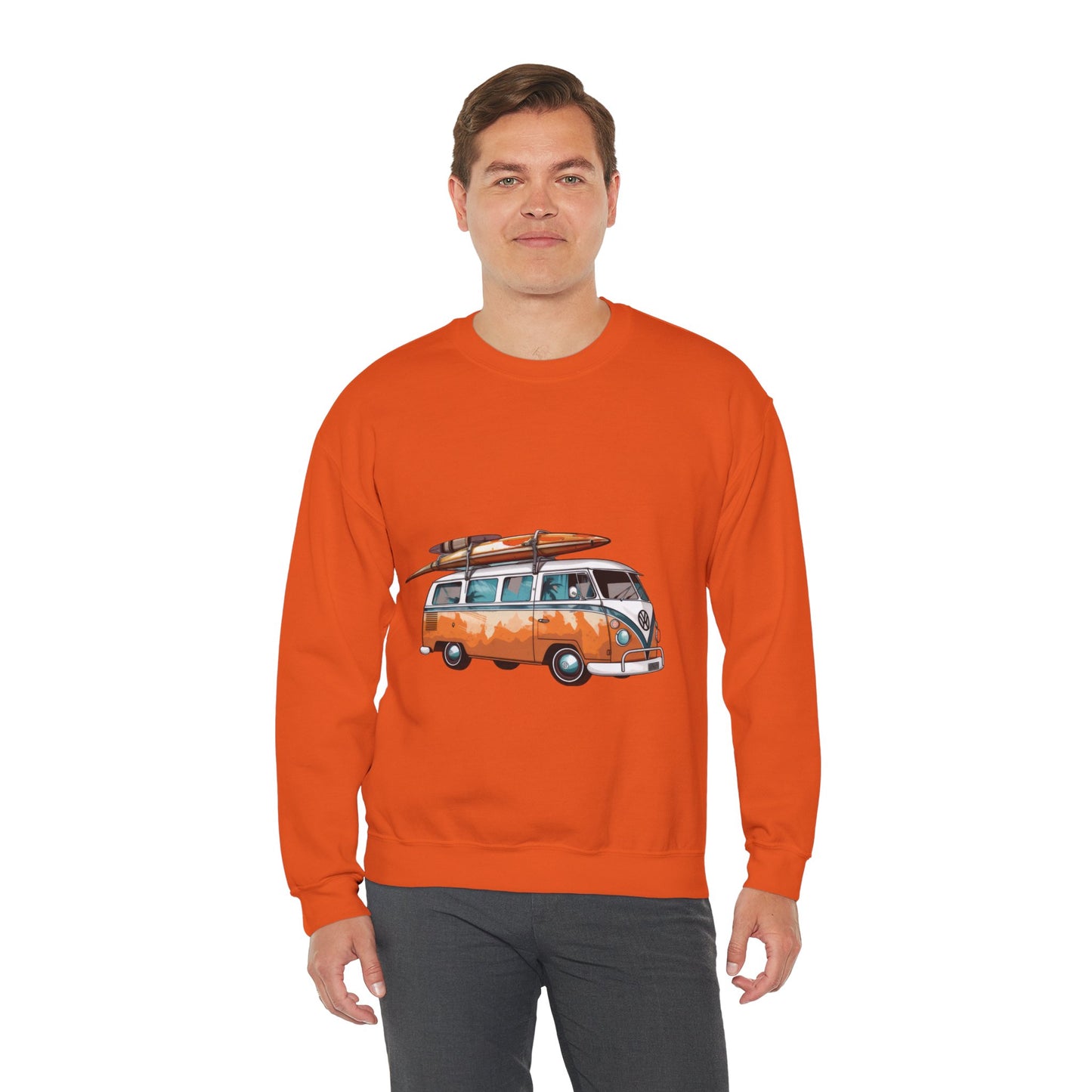 Retro Surf Van - Unisex Heavy Blend™ Crewneck Sweatshirt