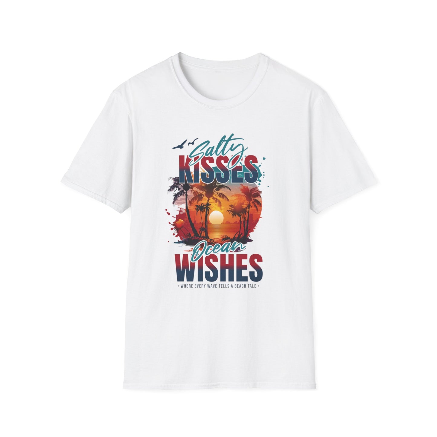 Beach Vibes T-Shirt - Salty Kisses, Ocean Wishes