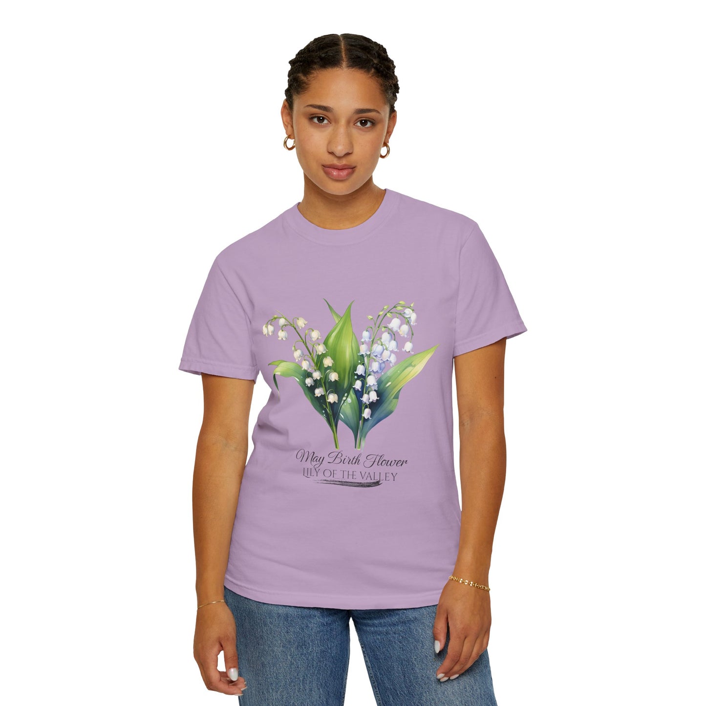 May Birth Flower "Lily of the Valley" - Unisex Garment-Dyed T-shirt