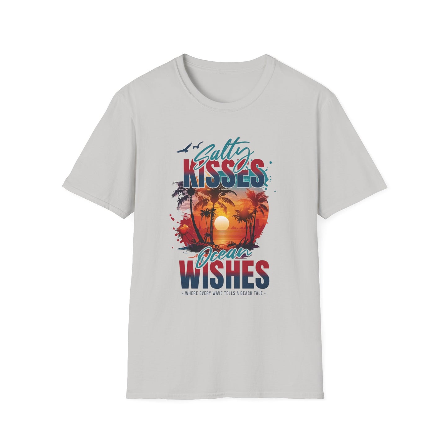 Beach Vibes T-Shirt - Salty Kisses, Ocean Wishes