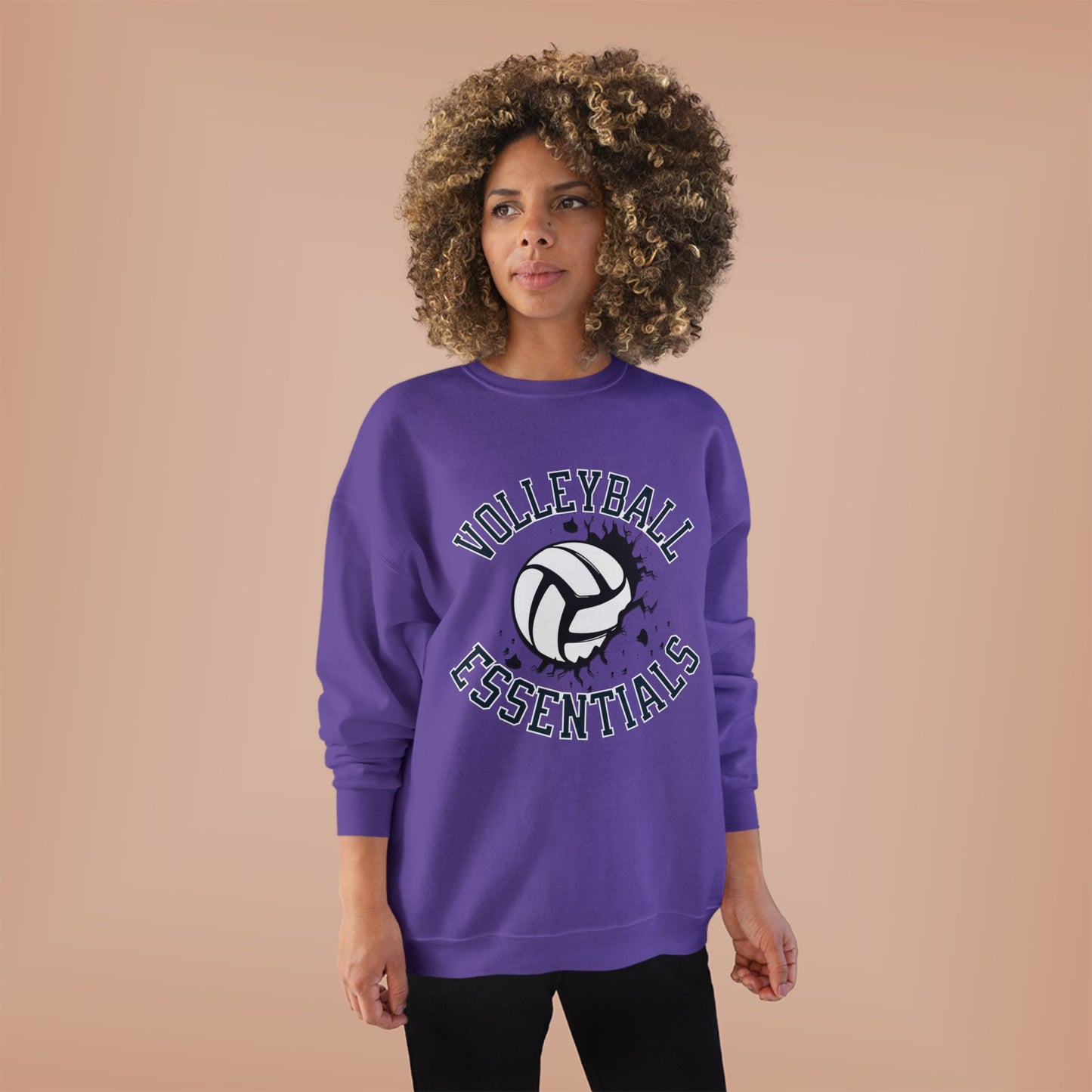 Volleyball Essentials Eco-Friendly Sweatshirt, Casual Sportswear, Gift for Volleyball Players, Team Apparel, Workout Clothing