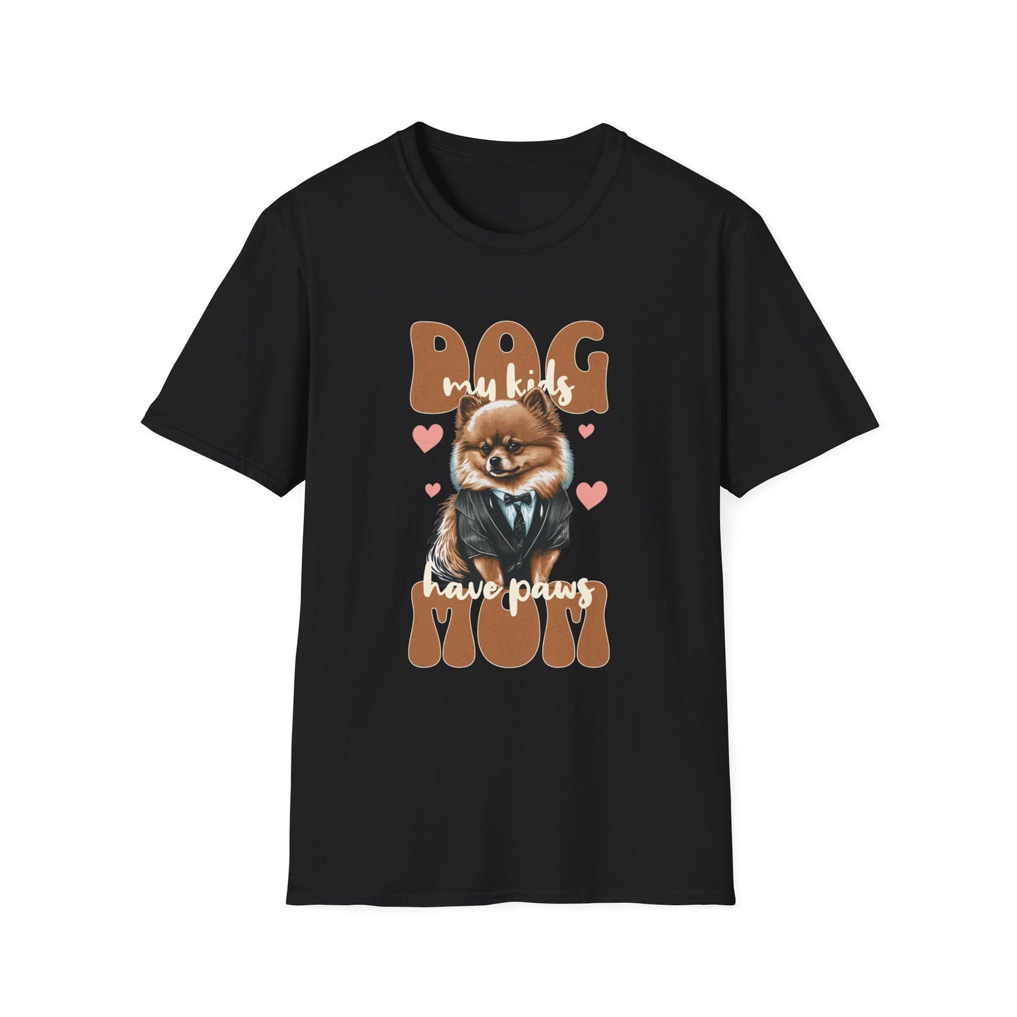Dog Mom Softstyle T-Shirt - My Kids Have Paw Print Design