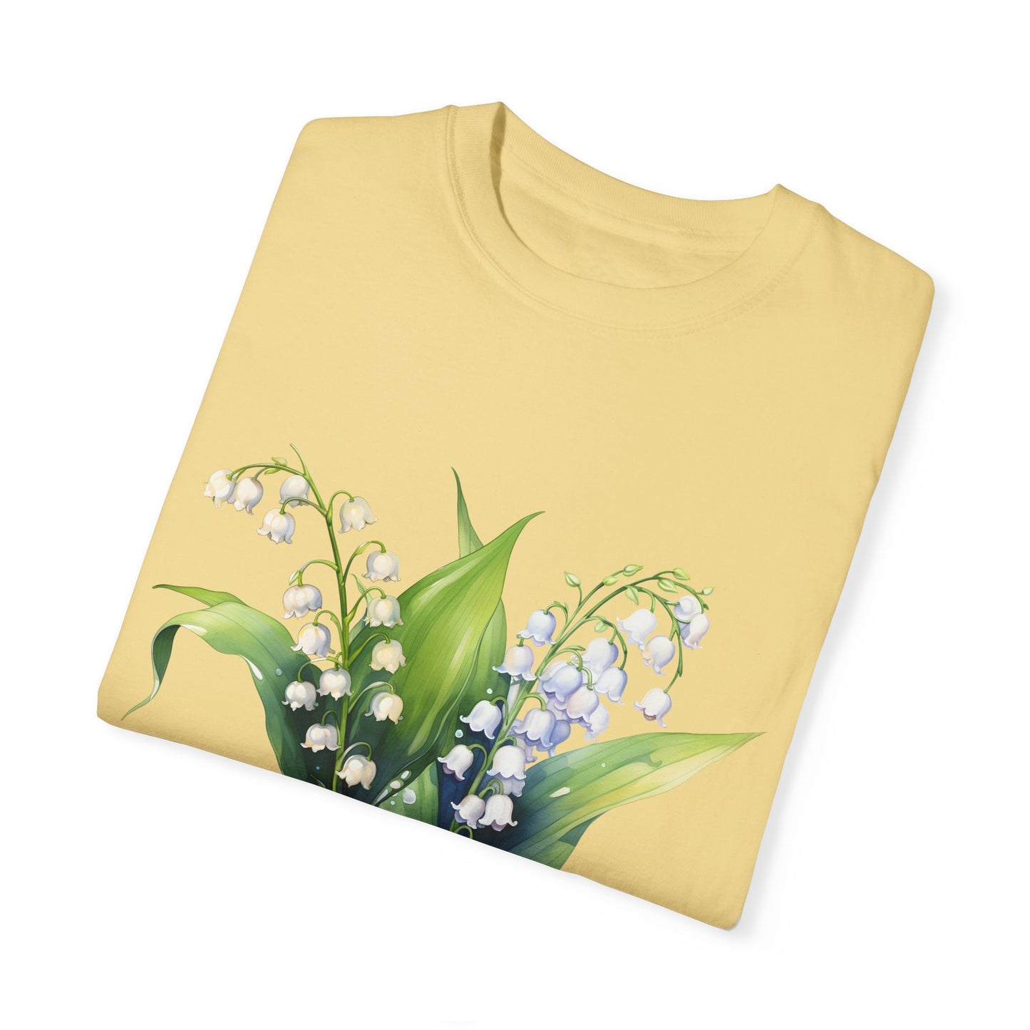 May Birth Flower "Lily of the Valley" - Unisex Garment-Dyed T-shirt