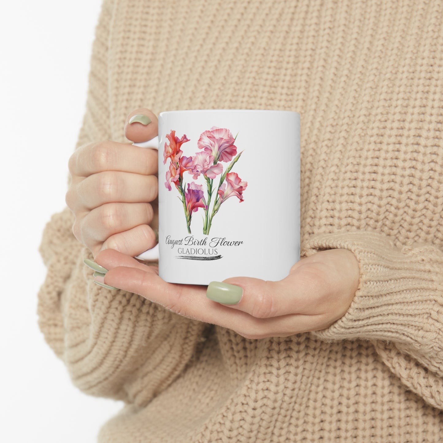 August Birth Flower (Gladiolus): Ceramic Mug 11oz