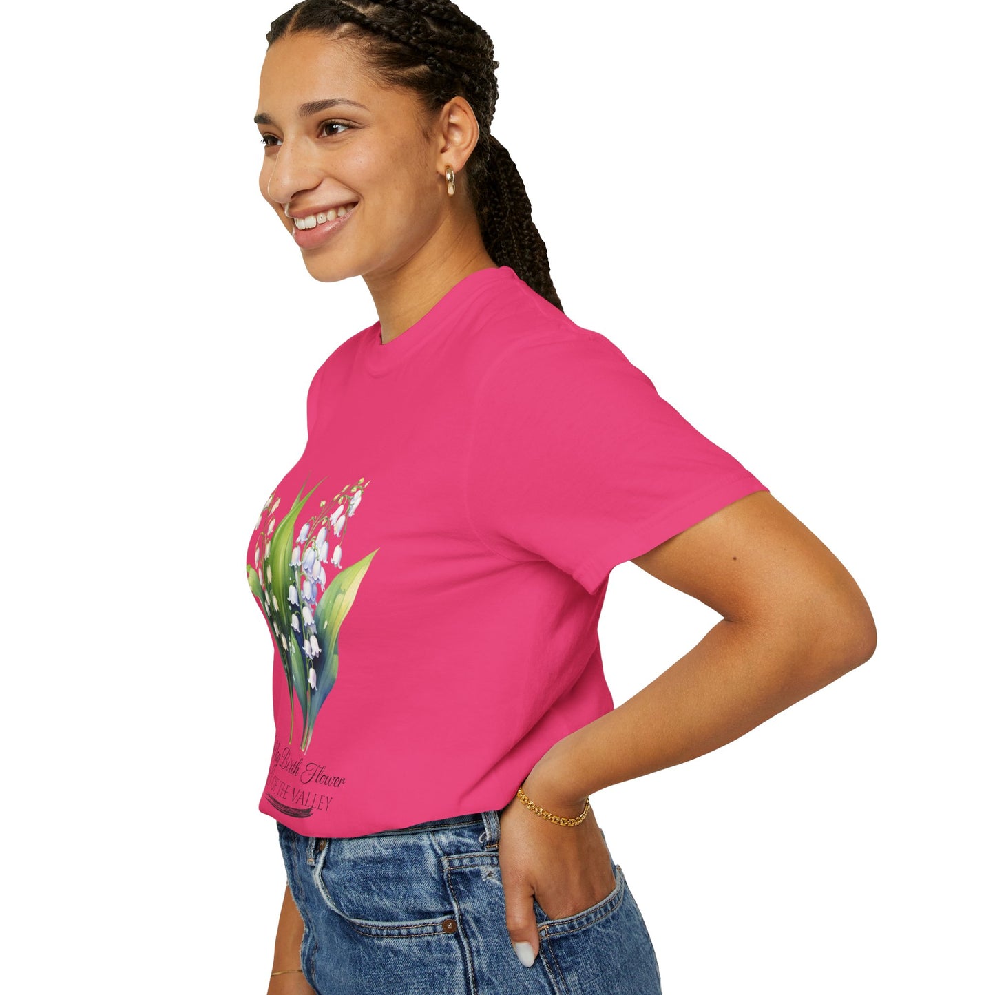 May Birth Flower "Lily of the Valley" - Unisex Garment-Dyed T-shirt