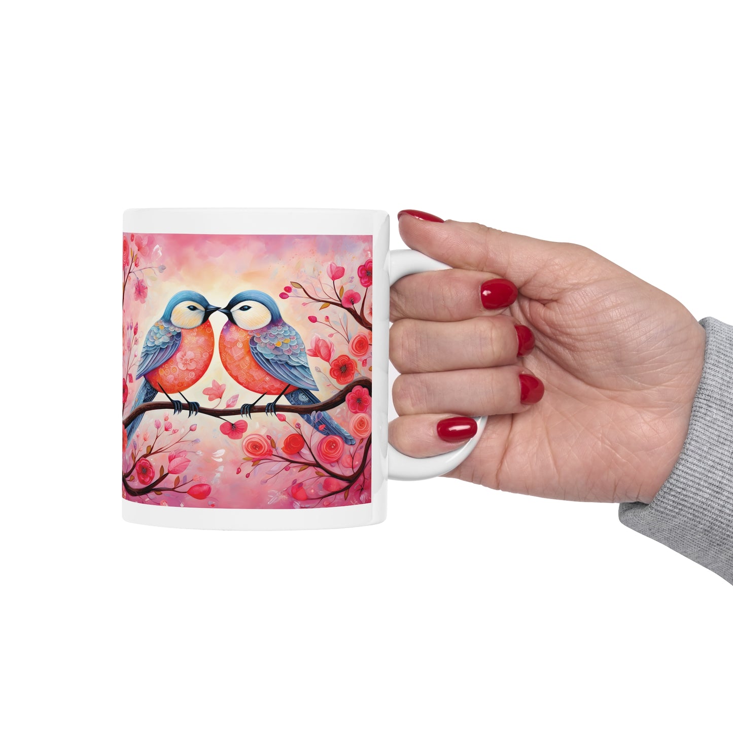 Kissing Bird: Ceramic Mug 11oz