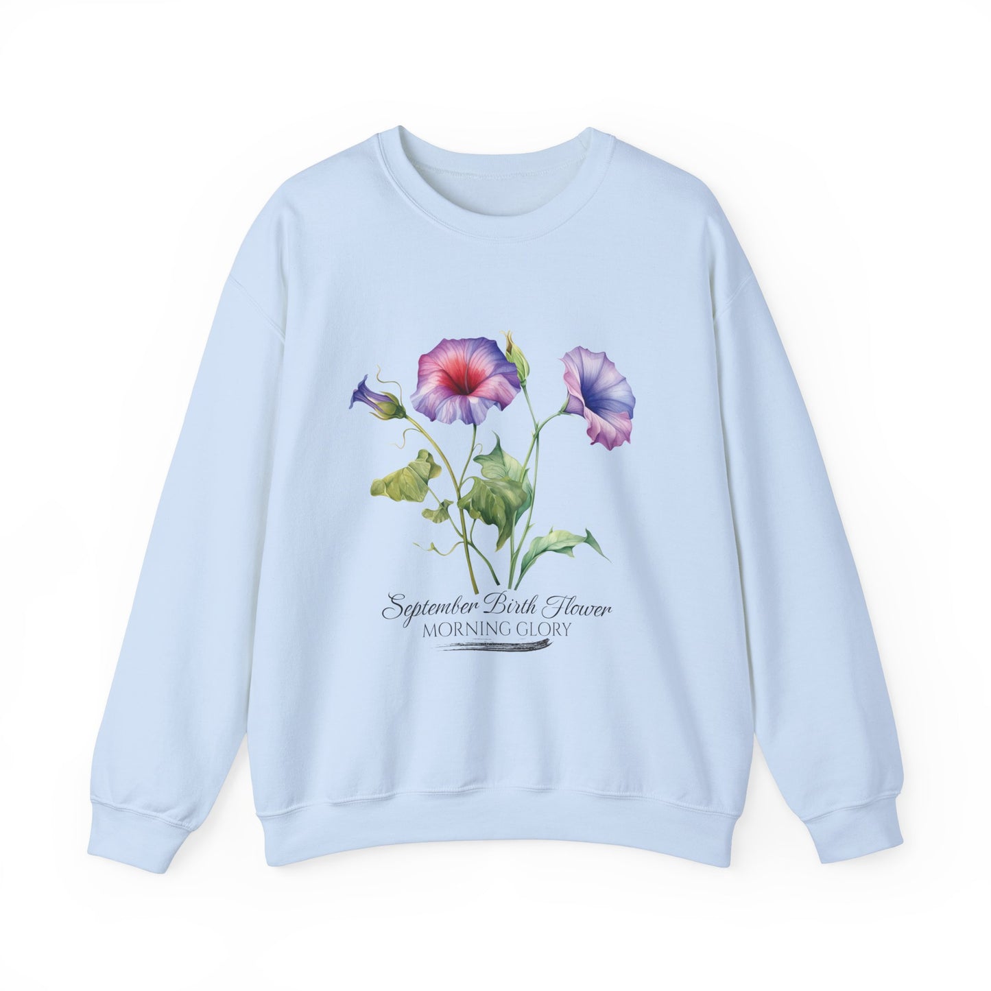 September Birth Flower (Morning Glory) - Unisex Heavy Blend™ Crewneck Sweatshirt
