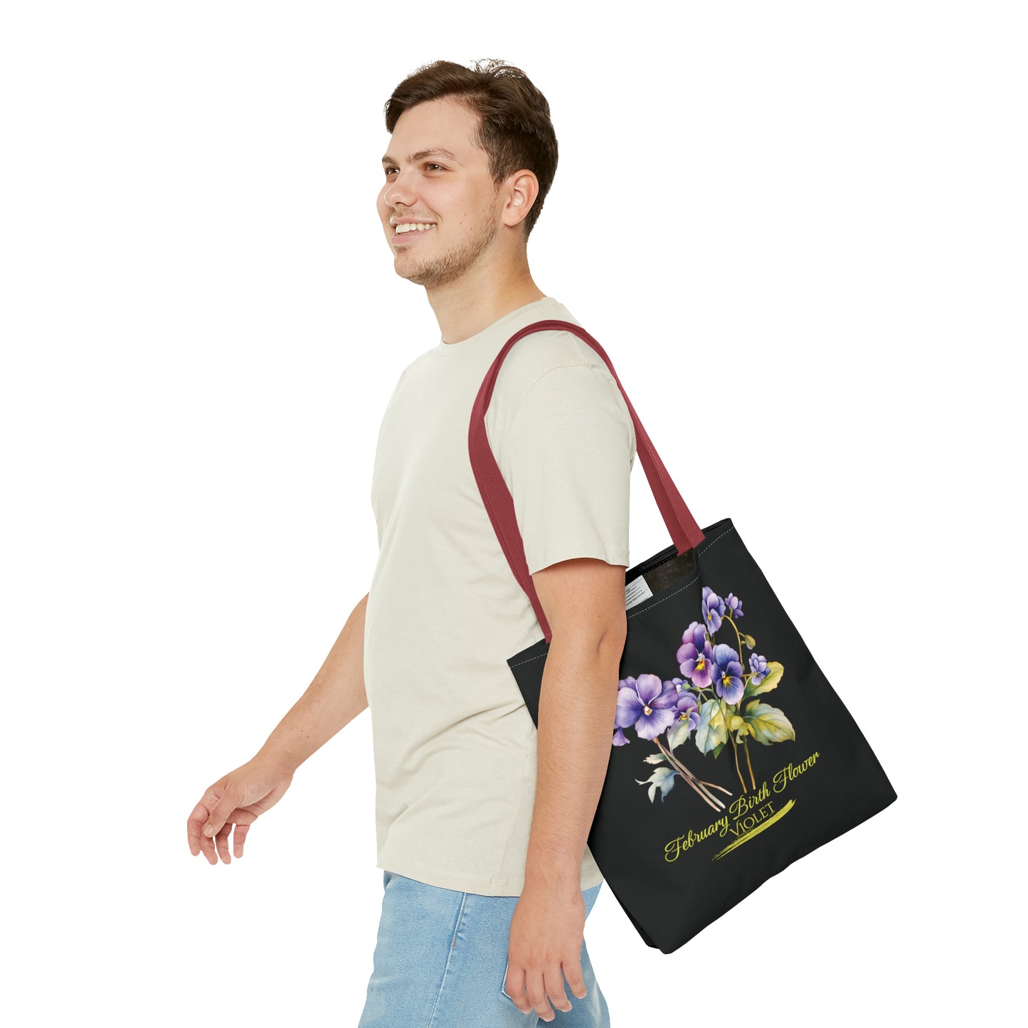 February Birth Flower: Violet - Tote Bag (AOP)