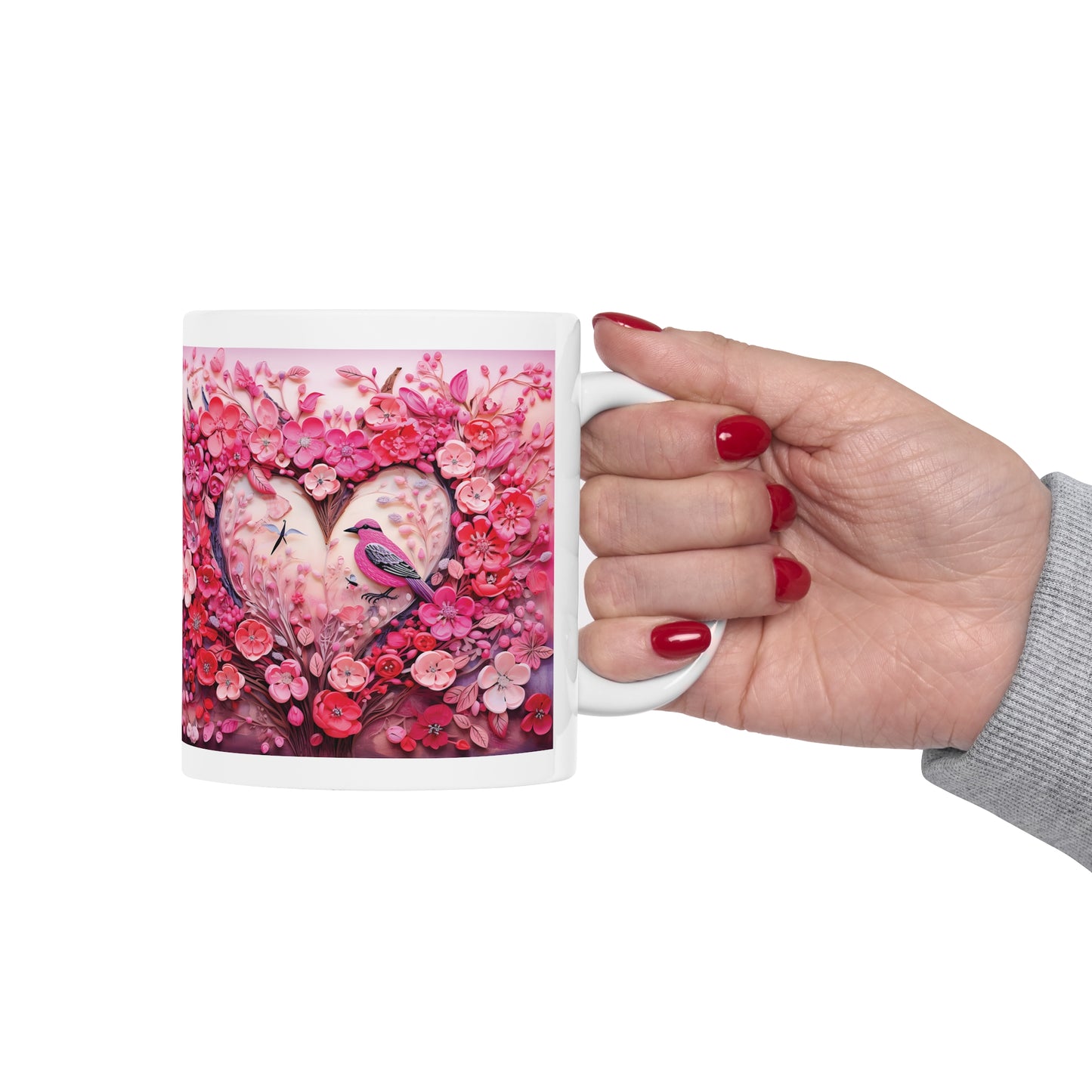 Valentine's Heart with birth: Ceramic Mug 11oz