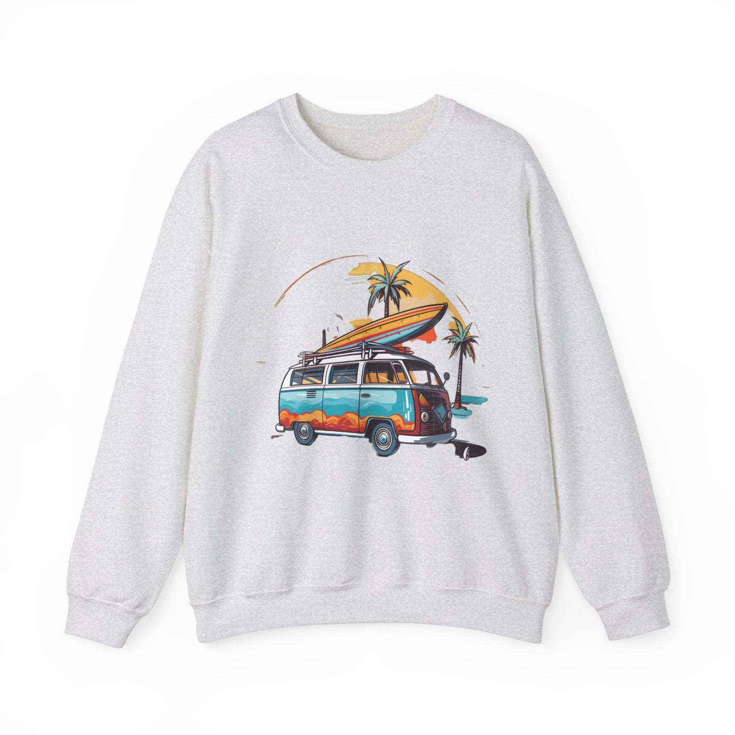 Retro Surf Van - Unisex Heavy Blend™ Crewneck Sweatshirt