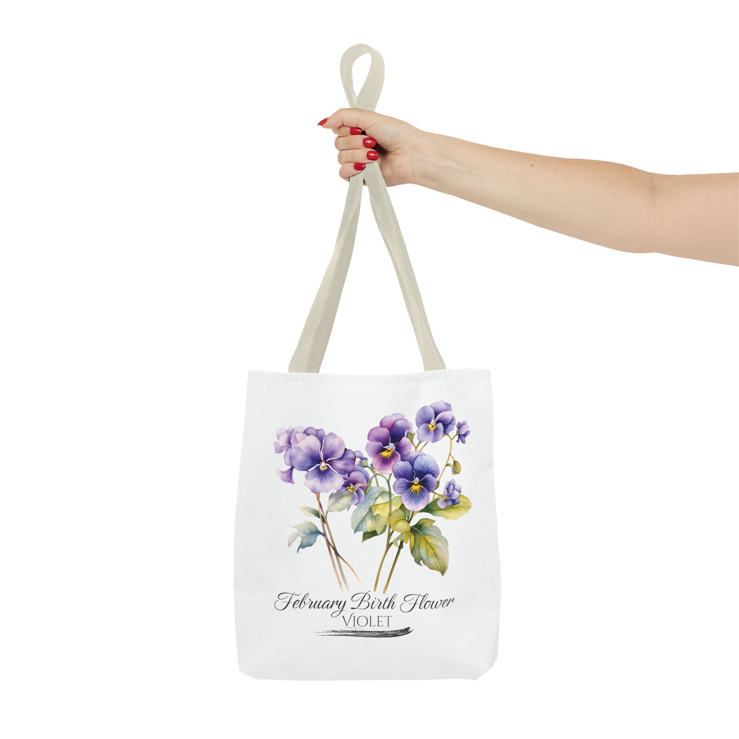 February Birth Flower: Violet - Tote Bag (AOP)