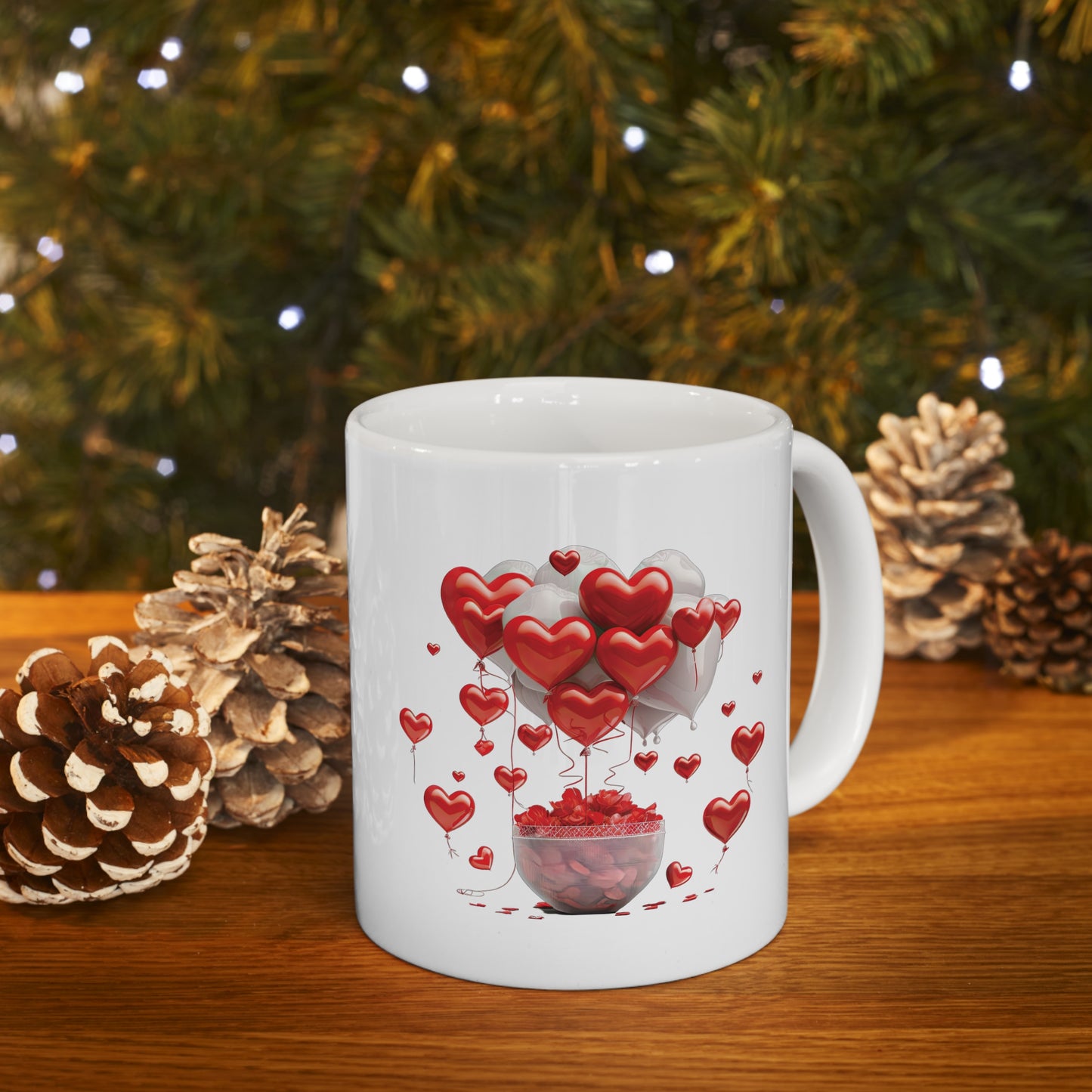 Valentine's Heart Basket: Ceramic Mug 11oz