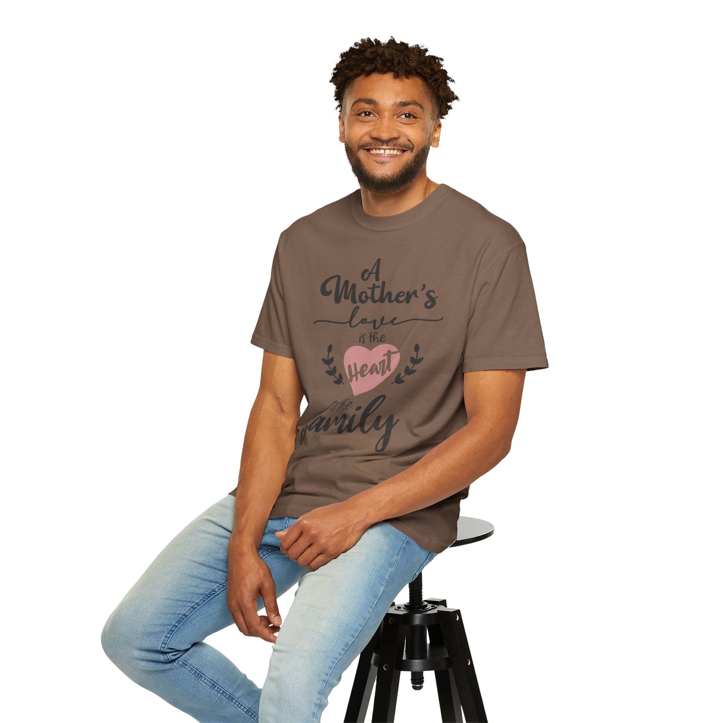 Mother's love is the heart of the family - Unisex Garment-Dyed T-shirt