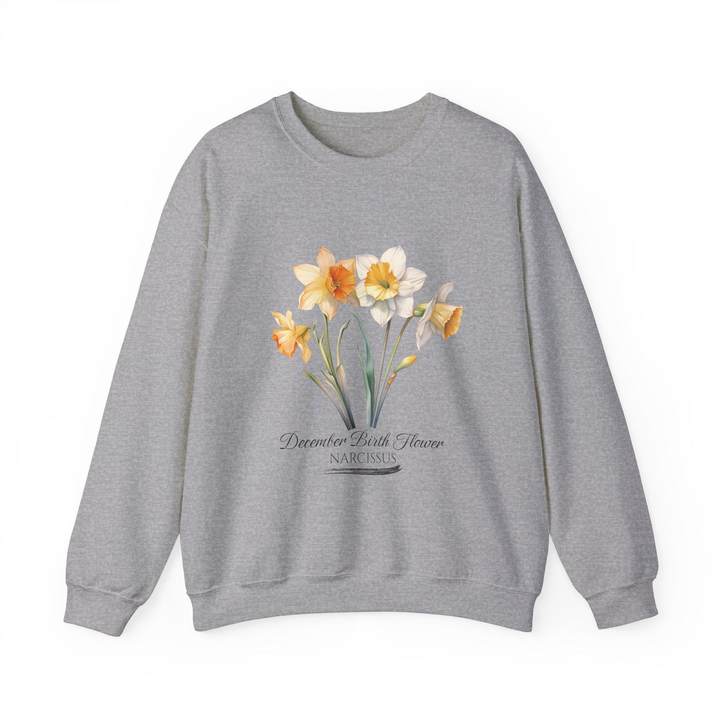 December Birth Flower (Narcisus) - Unisex Heavy Blend™ Crewneck Sweatshirt