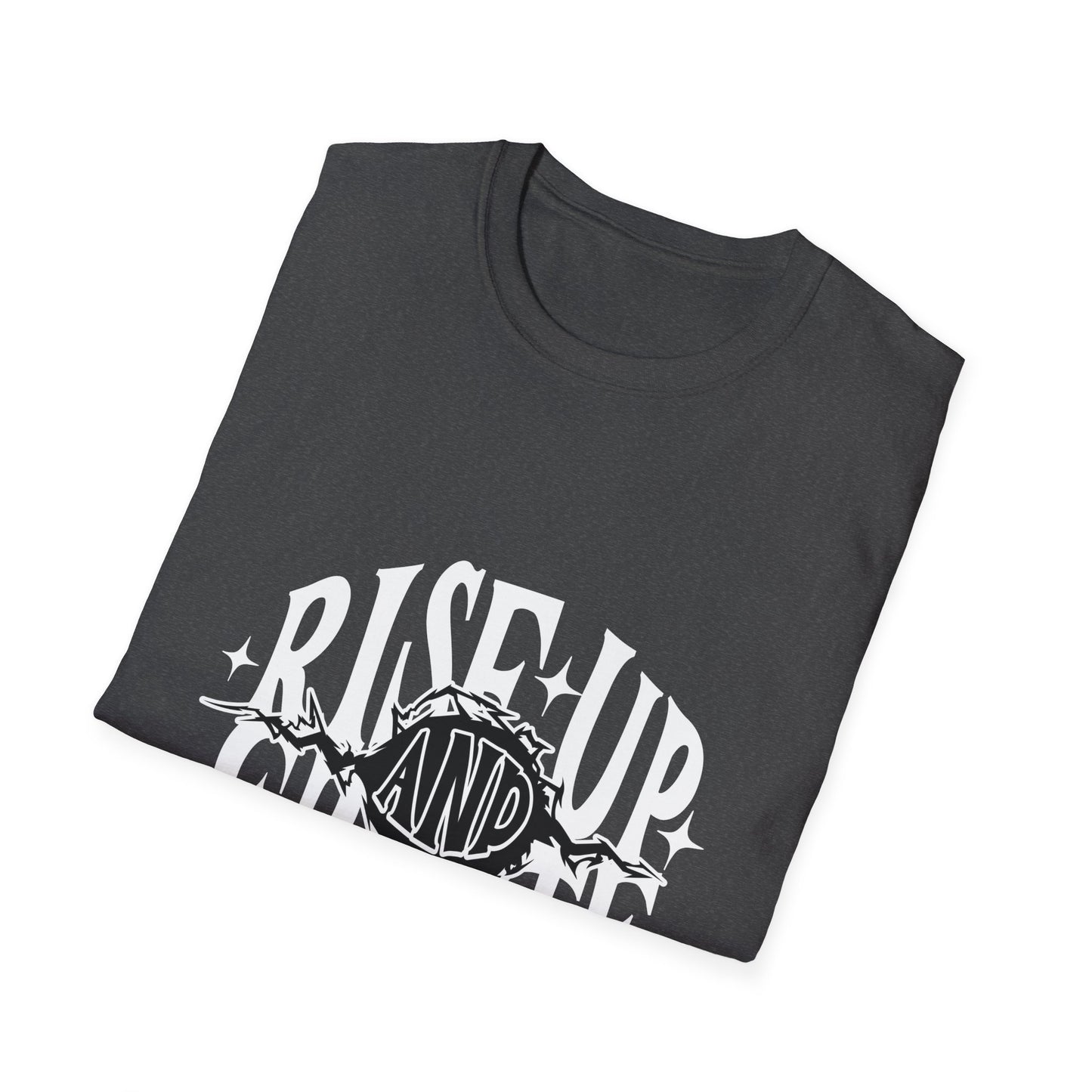 Rise Up And Create Unisex Softstyle T-Shirt, Motivational Tee, Inspirational Shirt, Artist Gift, Graphic Tee, Creative Apparel
