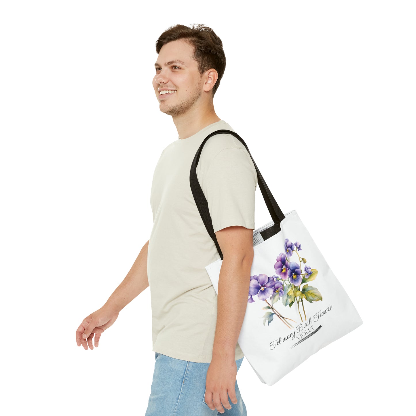 February Birth Flower: Violet - Tote Bag (AOP)