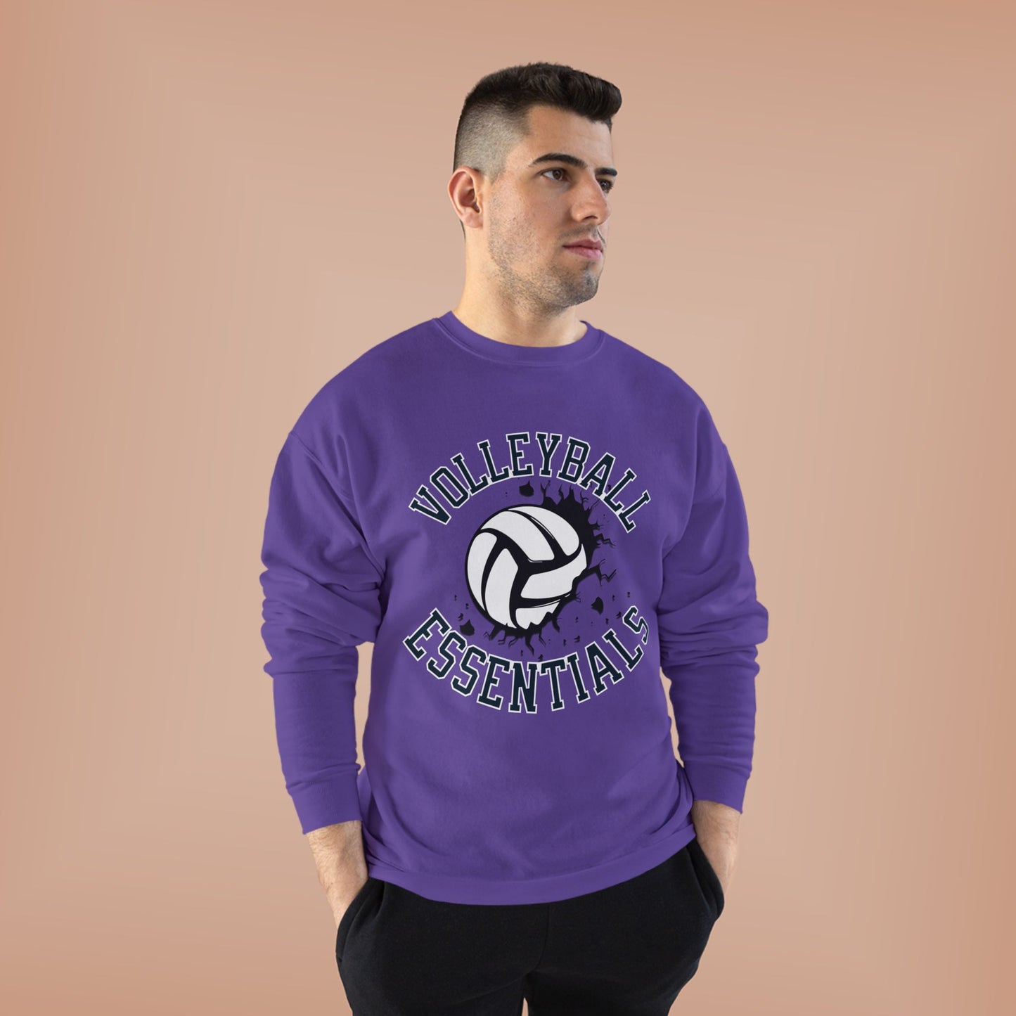 Volleyball Essentials Eco-Friendly Sweatshirt, Casual Sportswear, Gift for Volleyball Players, Team Apparel, Workout Clothing