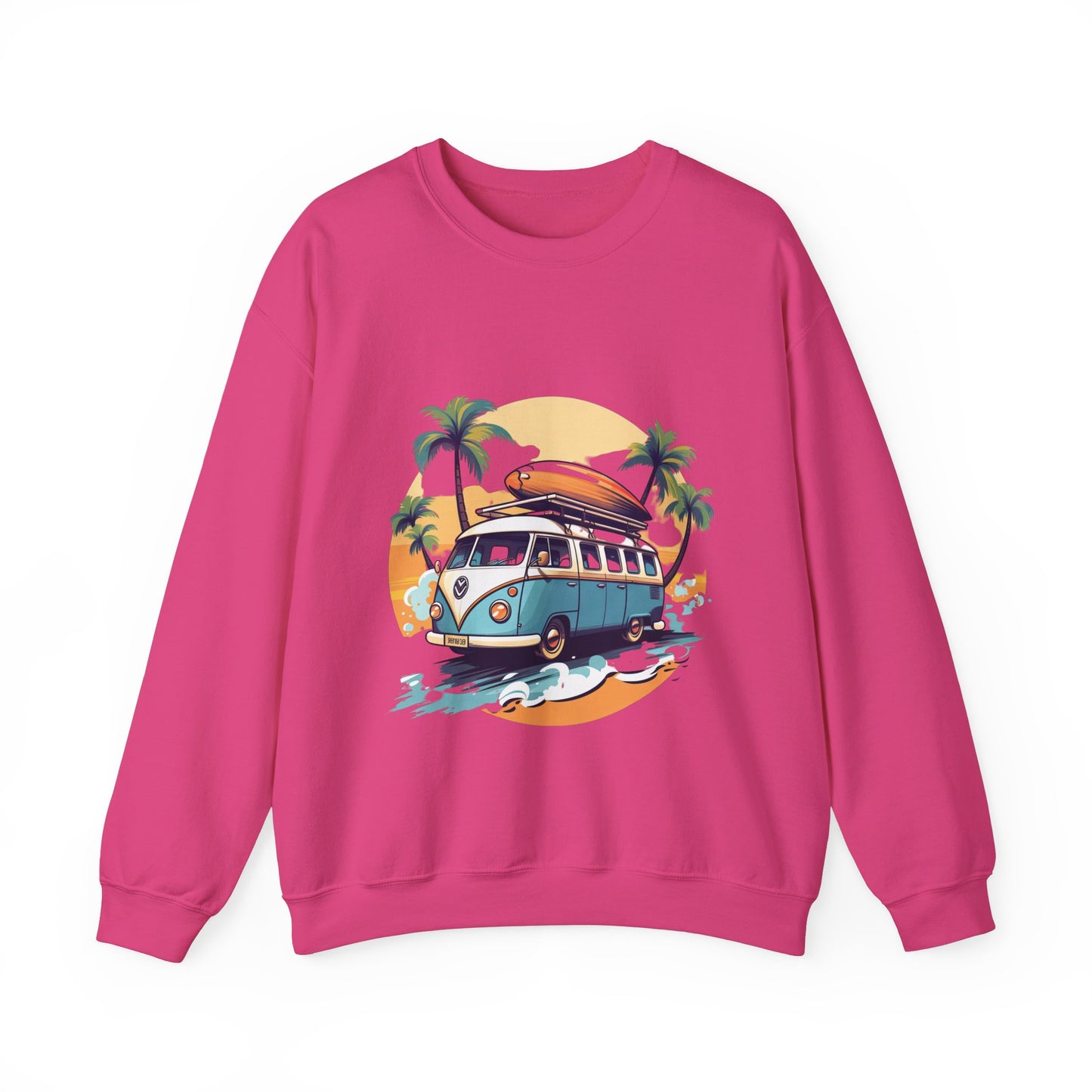 Retro Surf Van - Unisex Heavy Blend™ Crewneck Sweatshirt