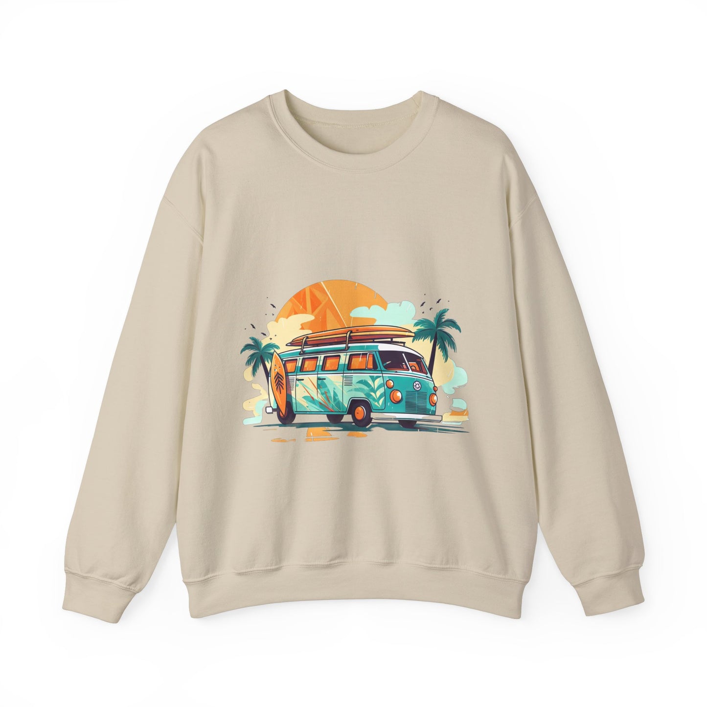 Retro Surf Van - Unisex Heavy Blend™ Crewneck Sweatshirt